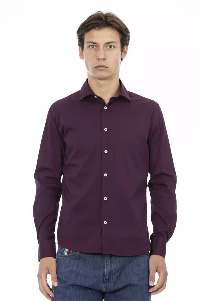 Ανδρικό πουκάμισο Baldinini Trend Chic Bordeaux Slim Fit