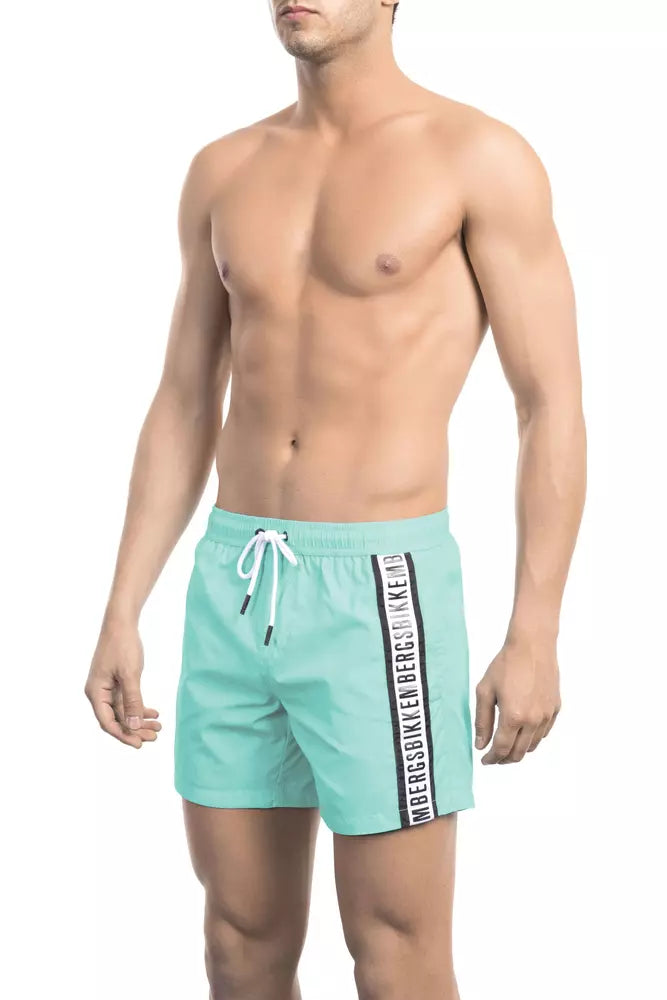 Σορτς μαγιό Bikkembergs Chic Light Blue Tape-Trim