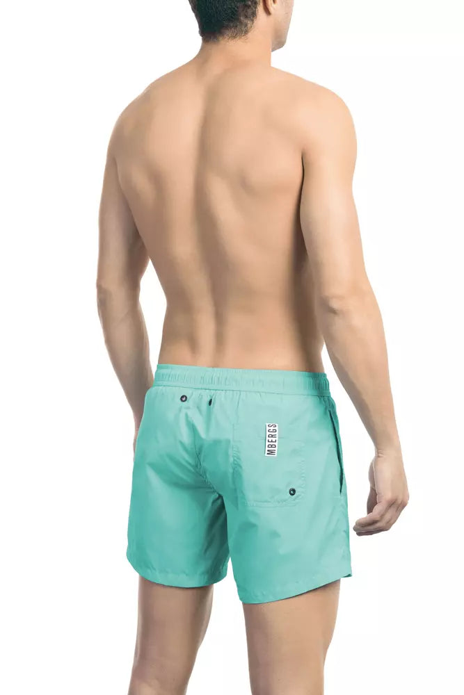 Σορτς μαγιό Bikkembergs Chic Light Blue Tape-Trim