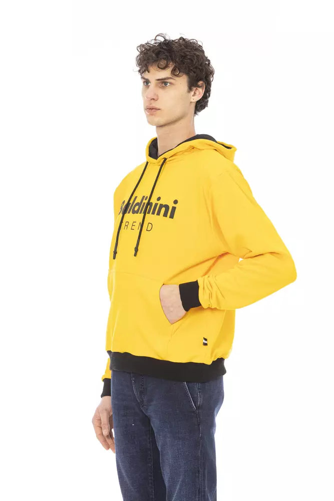 Baldinini Trend Sunshine Yellow Cotton Hoodie με μπροστινό λογότυπο