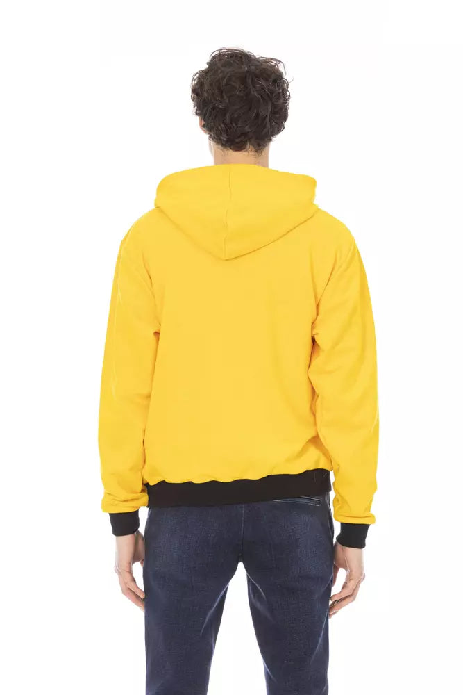 Baldinini Trend Sunshine Yellow Cotton Hoodie με μπροστινό λογότυπο