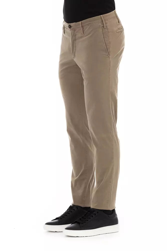 PT Torino Beige Cotton Men Trouser