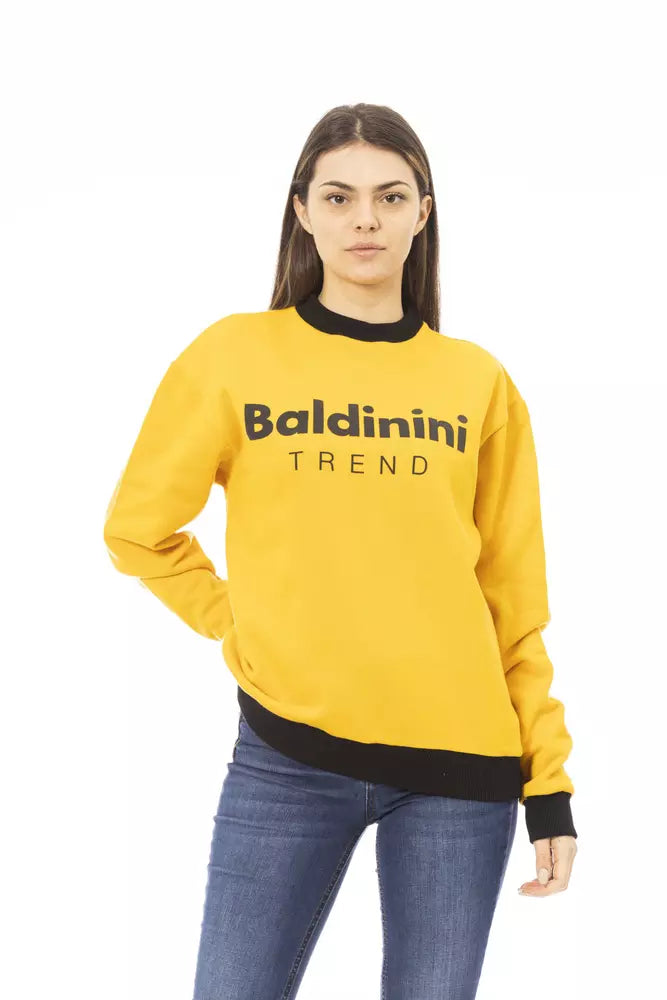 Baldinini Trend Chic κίτρινο βαμβακερό φλις κουκούλα με λογότυπο