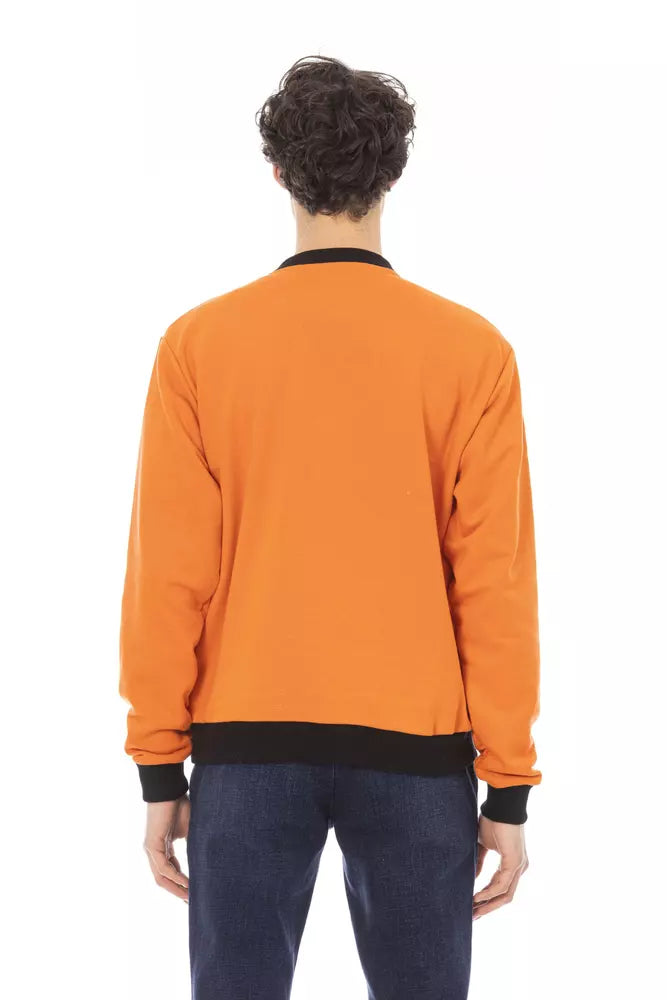 Baldinini Trend Orange Cotton Fleece Hoodie με μπροστινό λογότυπο