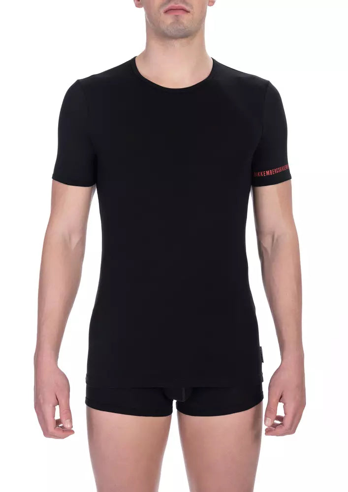 Μπλουζάκια Bikkembergs Sleek Bi-Pack Crew Neck σε μαύρο χρώμα