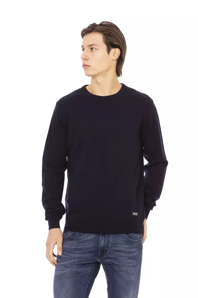 Baldinini Trend Chic Crewneck Blue Statement πουλόβερ