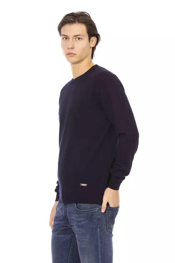 Baldinini Trend Chic Crewneck Blue Statement πουλόβερ