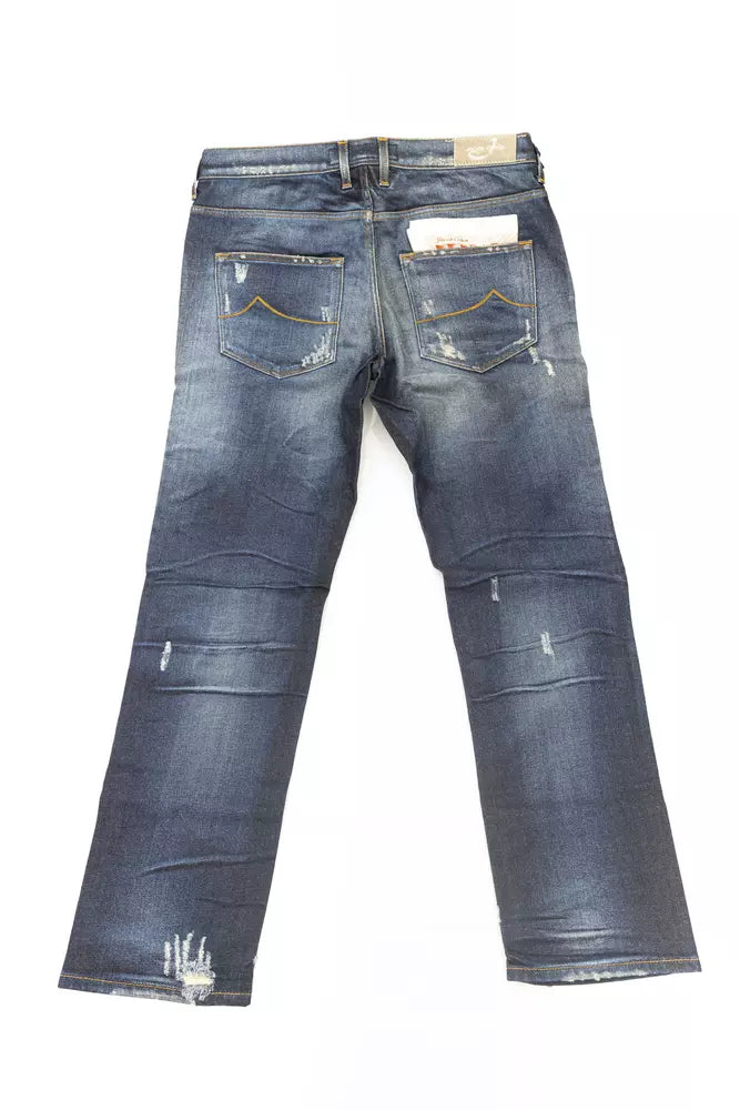 Jacob Cohen Κομψό Straight Leg Jeans με Chic Rips