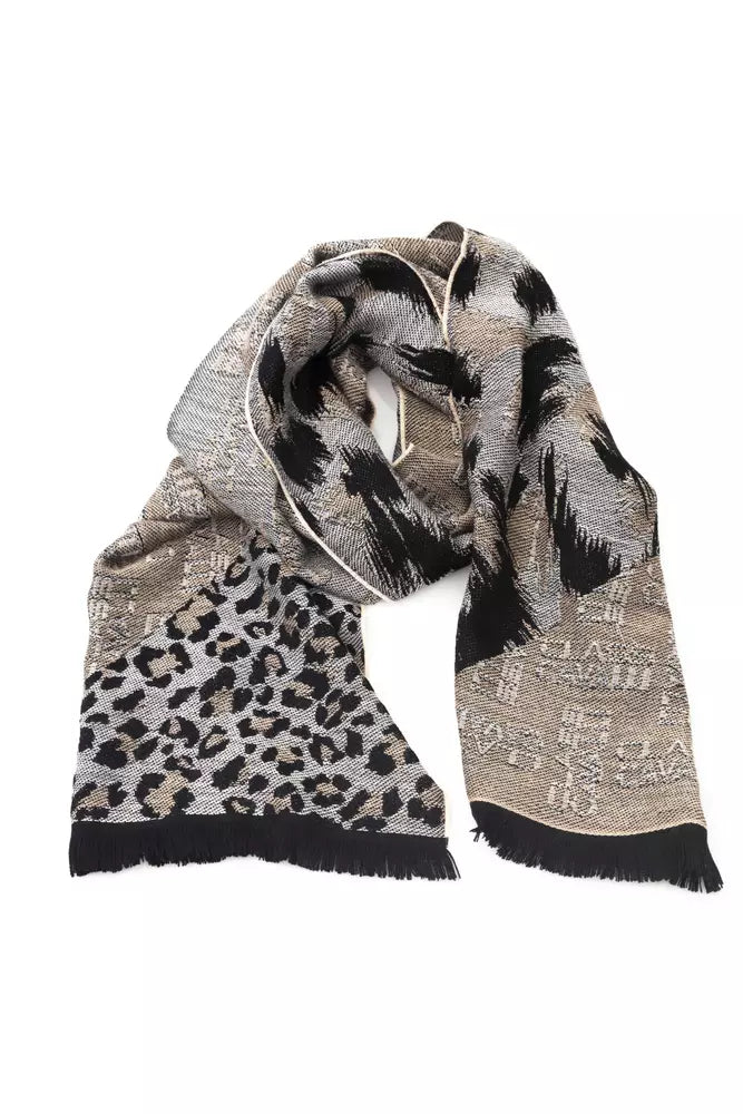 Κασκόλ Cavalli Class Chic Animalier Wool-Blend μαντήλι