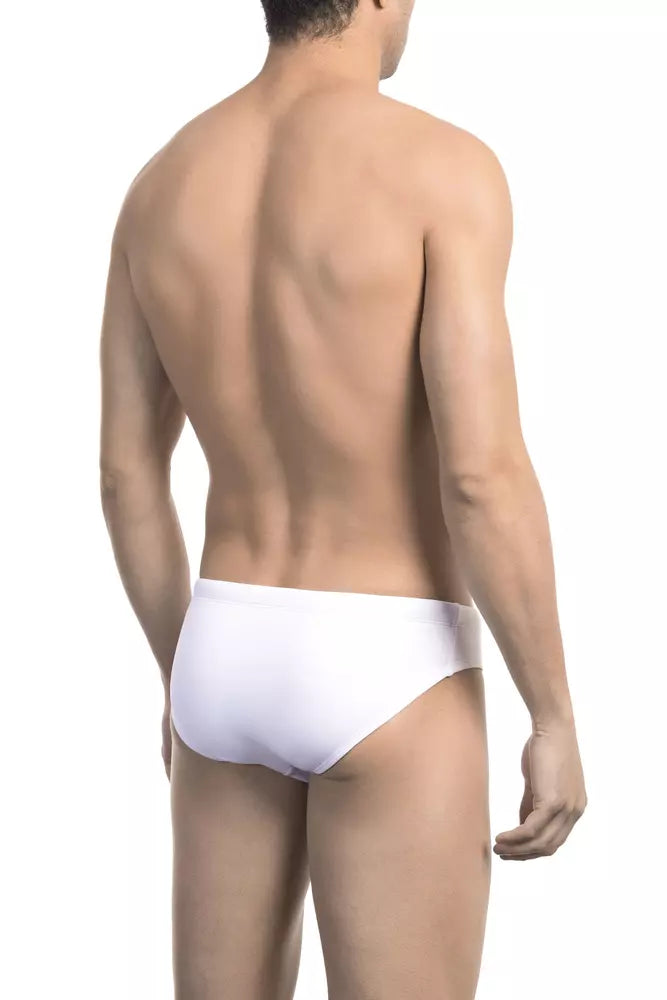 Bikkembergs Chic White Speedo με λεπτομέρεια εκτύπωσης στο πλάι