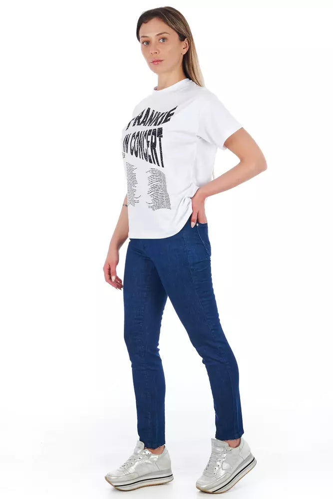 Frankie Morello Blue Cotton Women Jeans