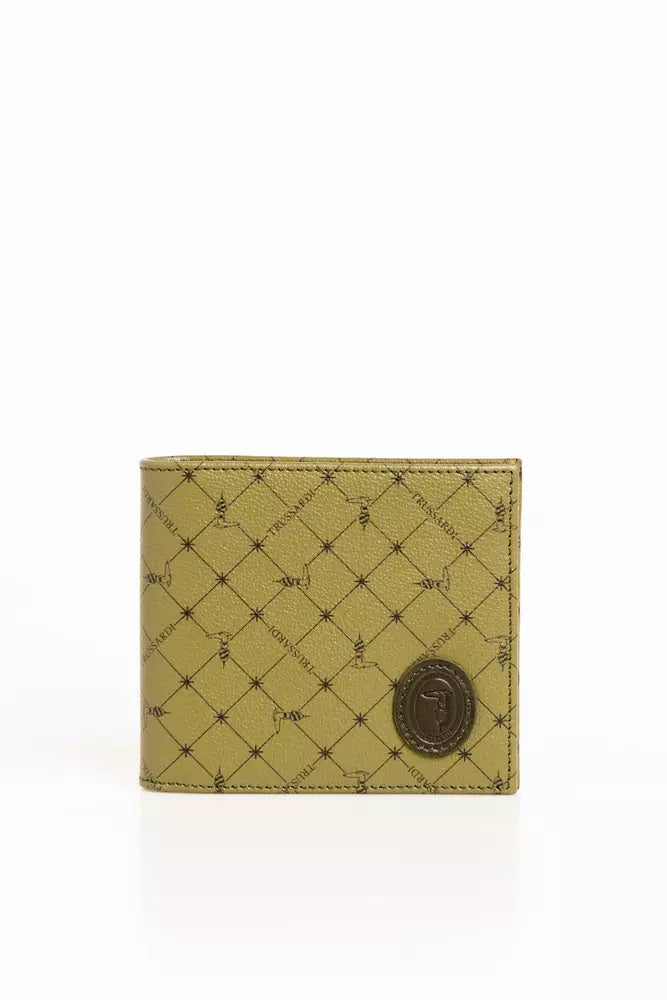 Πορτοφόλι Trussardi Elegant Green Crespo Leather Monogram