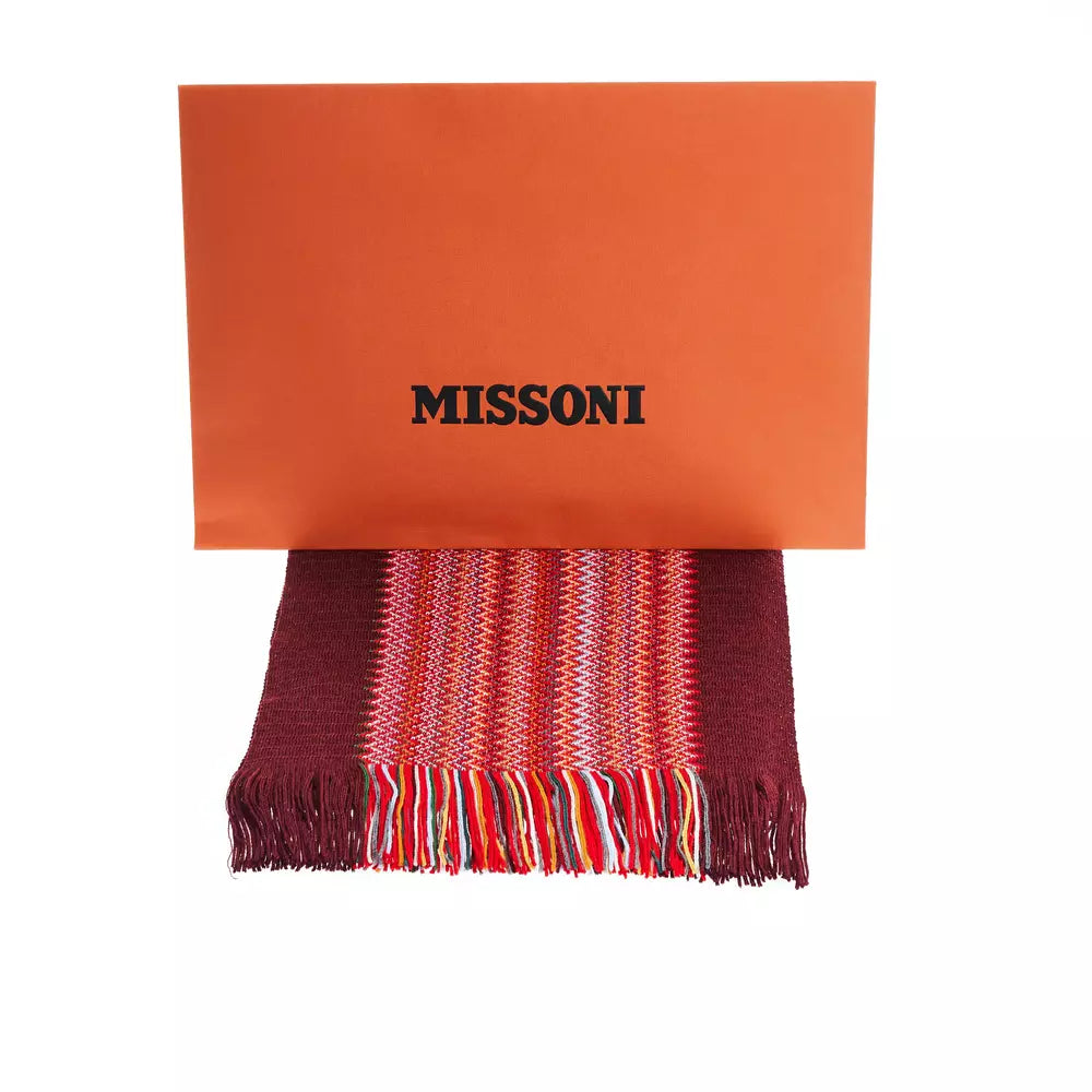 Κασκόλ Missoni Vibrant γεωμετρικού σχεδίου με κρόσσια