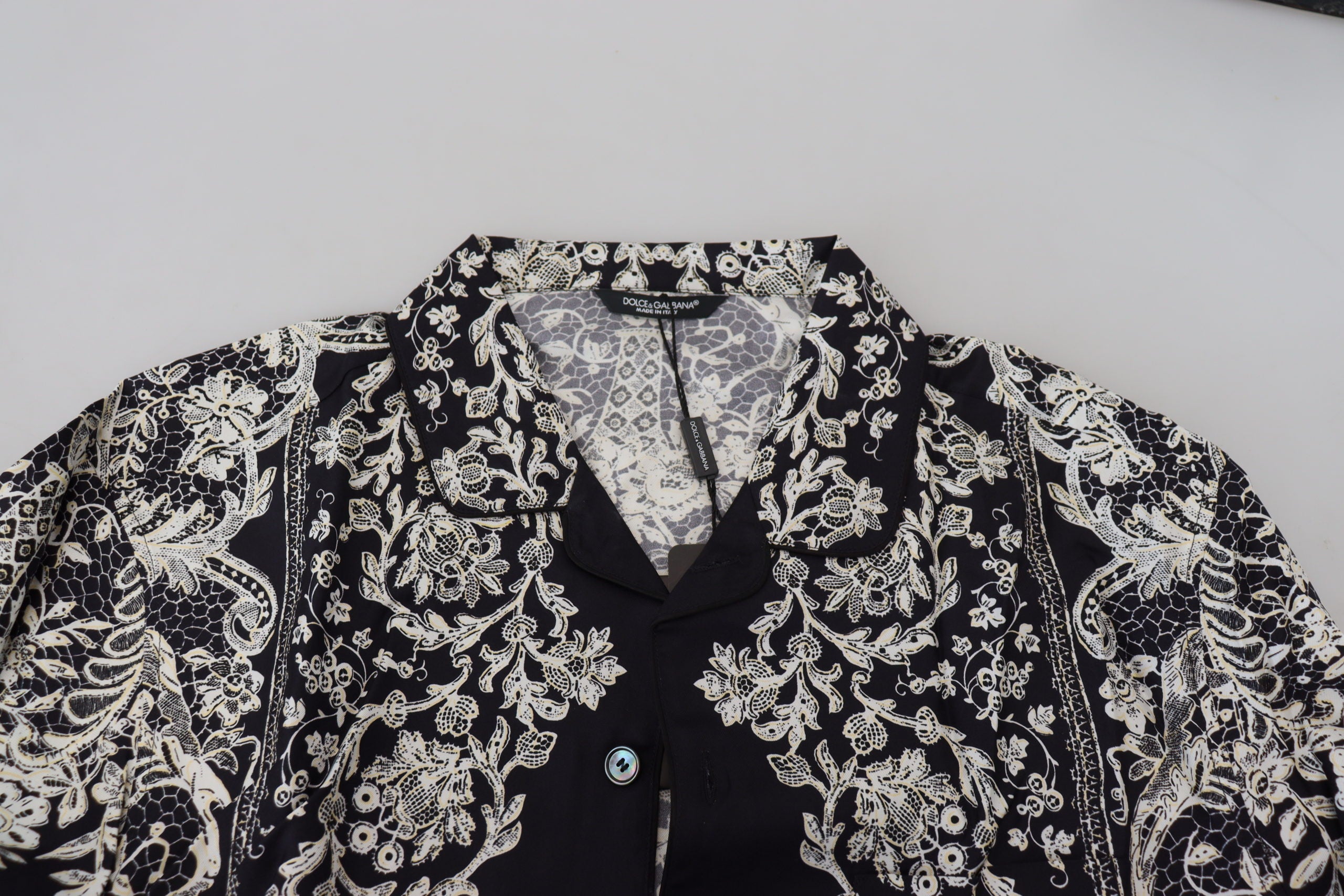 Dolce & Gabbana Elegant Satin Floral Baroque Shirt