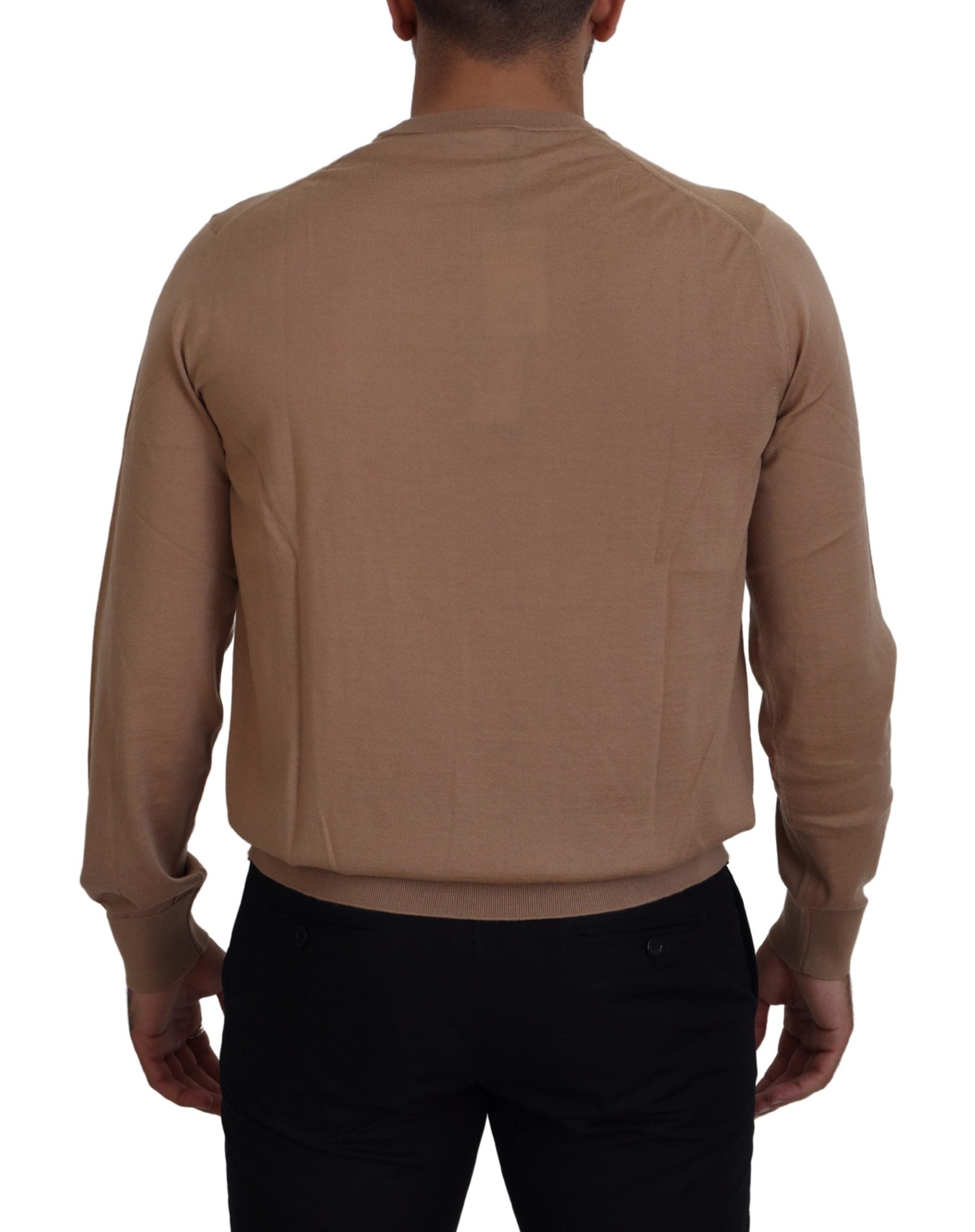 Πουλόβερ Dolce & Gabbana Beige Cashmere Crewnneck πουλόβερ