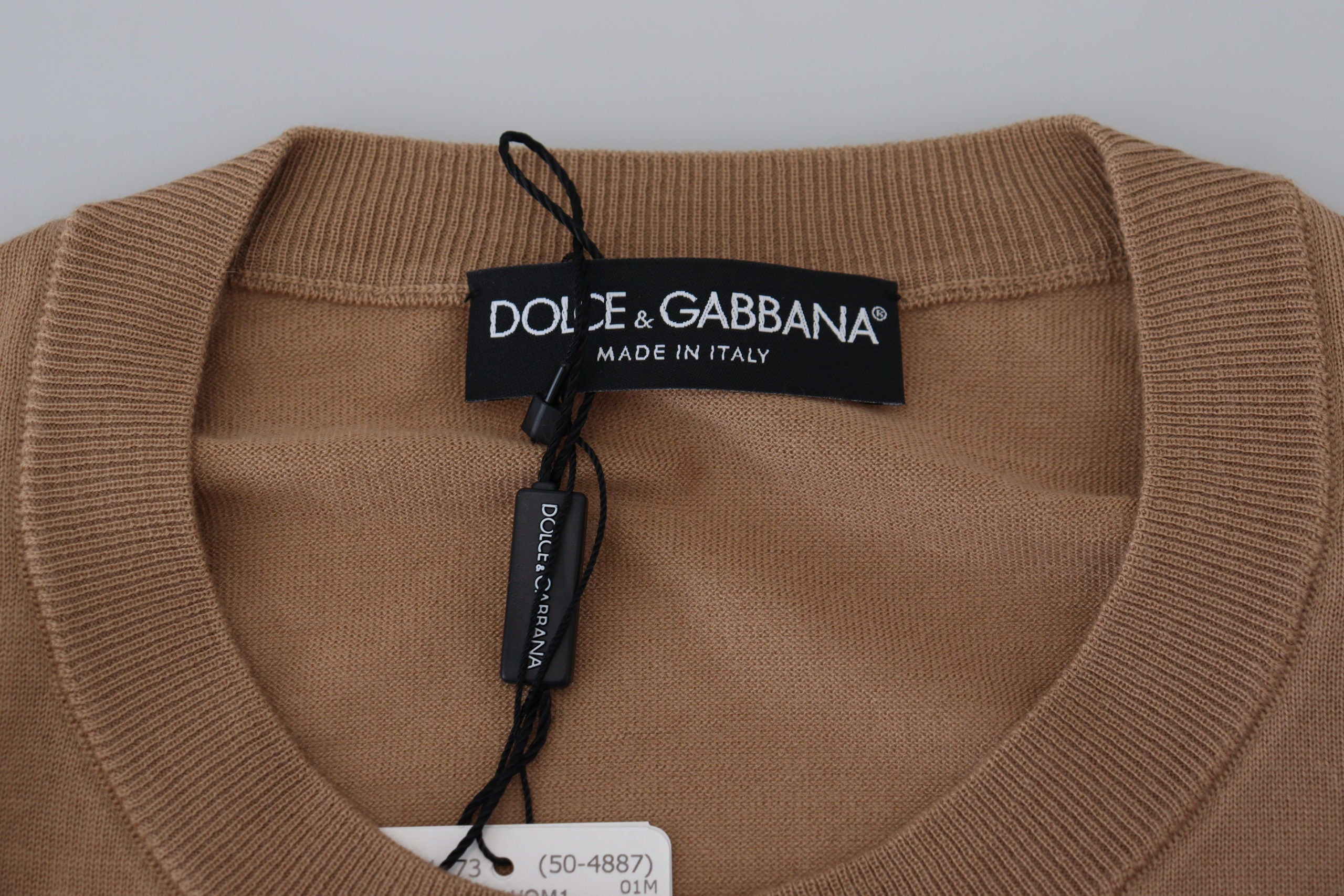 Πουλόβερ Dolce & Gabbana Beige Cashmere Crewnneck πουλόβερ