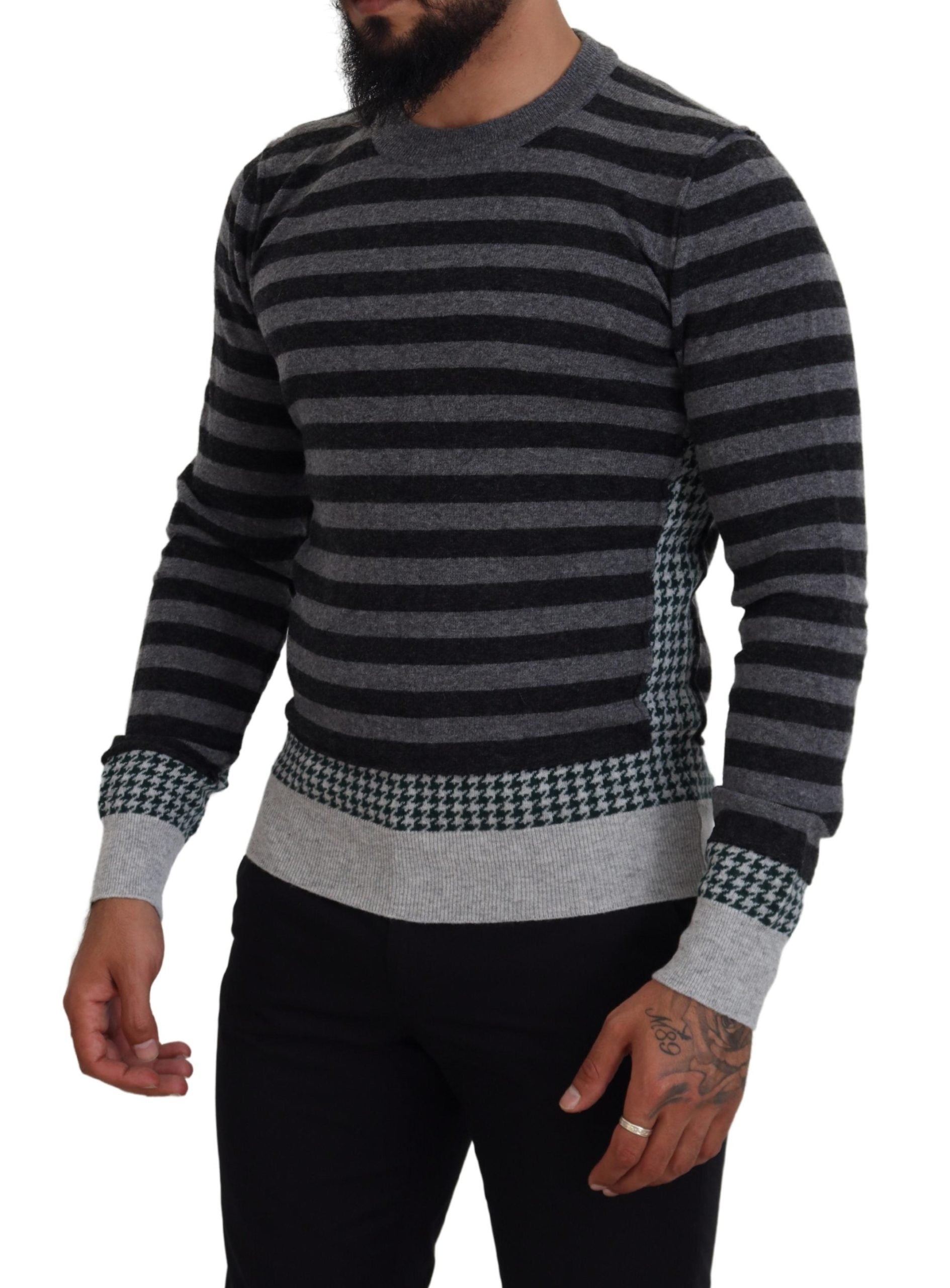 Dolce & Gabbana Elegant Striped Wool Crewneck Sweater