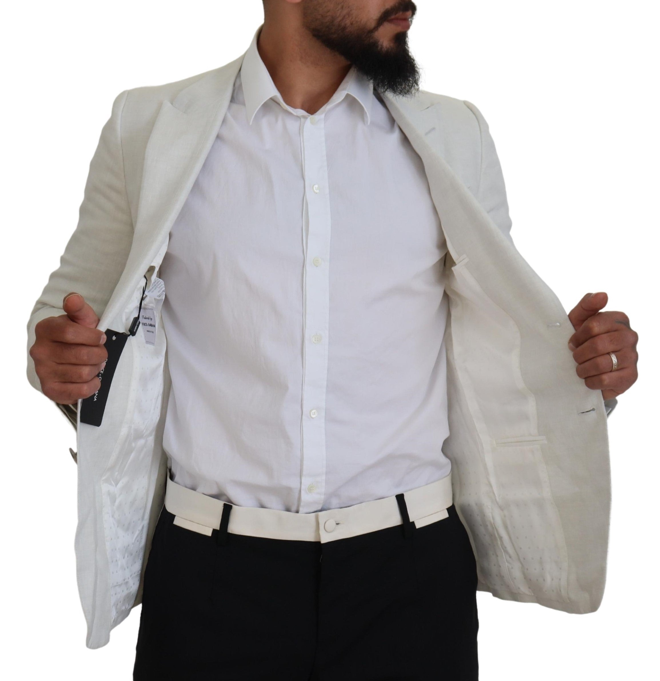 Dolce &amp; Gabbana Elegant White Sicilia Single Breasted Blazer