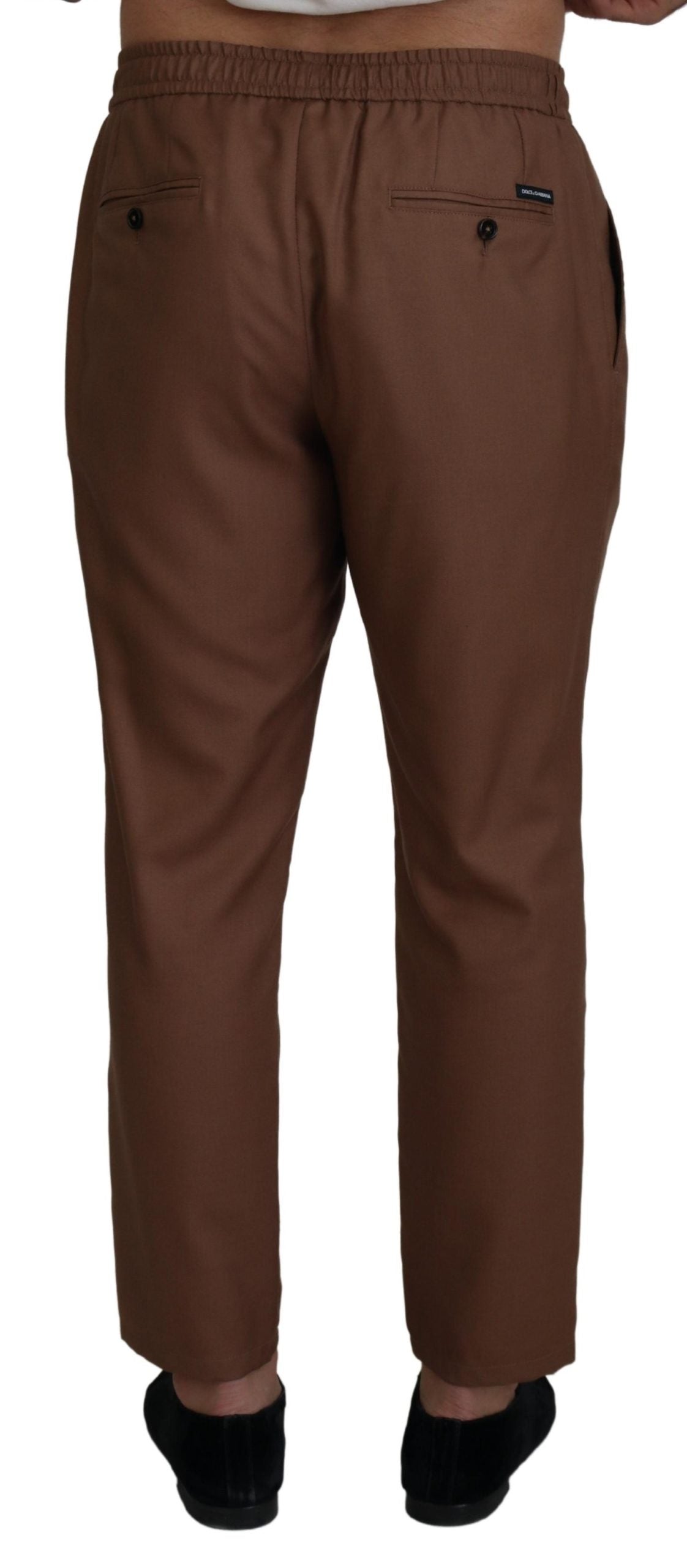 Dolce &amp; Gabbana Chic Brown Cashmere-Silk Jogger Παντελόνι