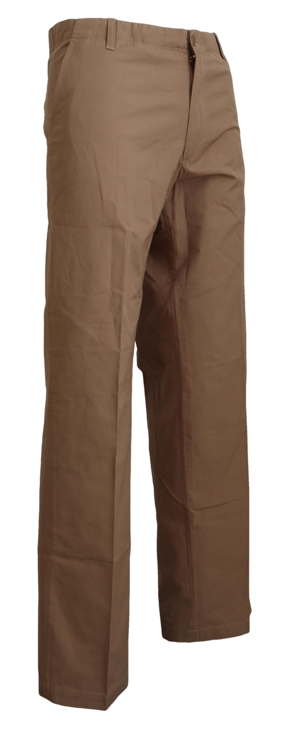 GF Ferre Elegant Brown Straight Fit Chinos