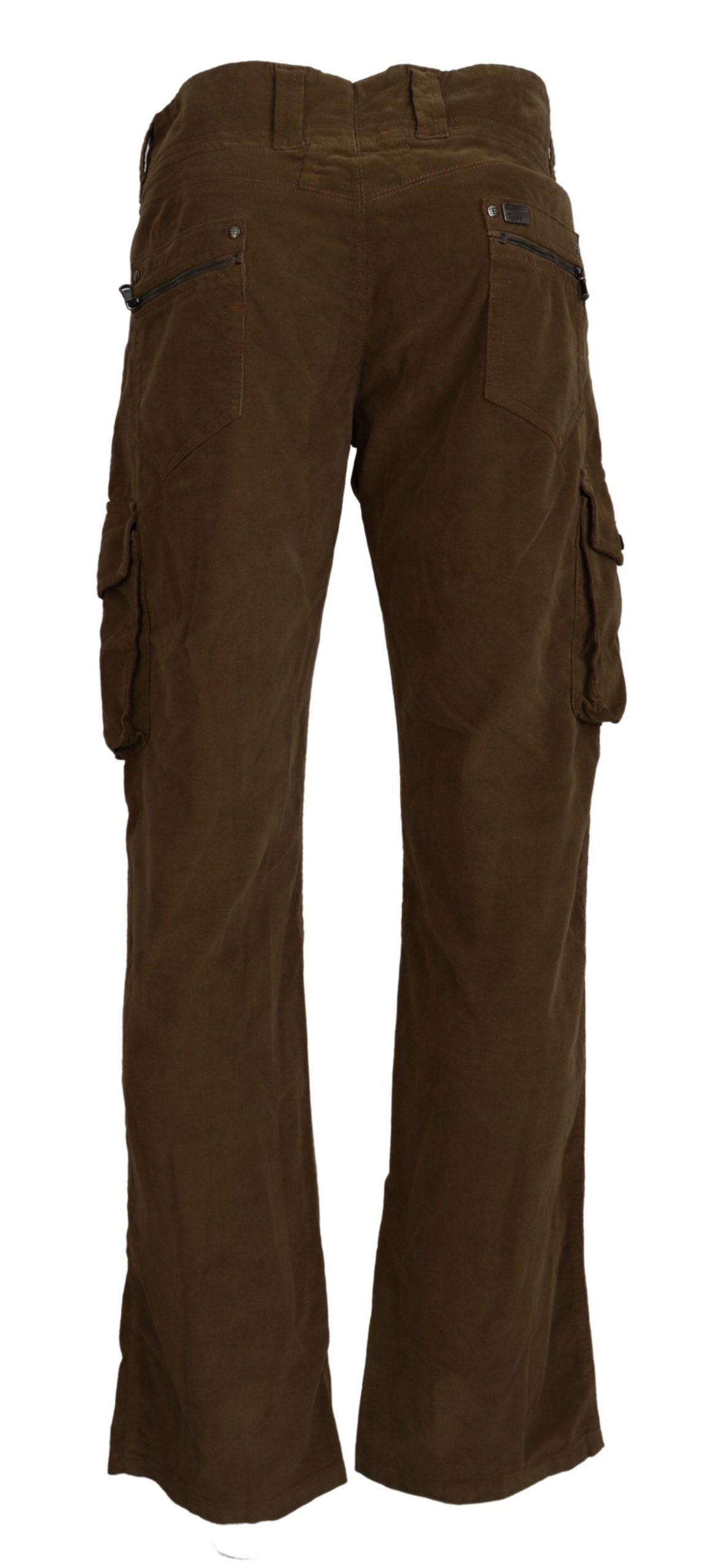 Παντελόνι Cargo Ermanno Scervino Chic Brown Corduroy