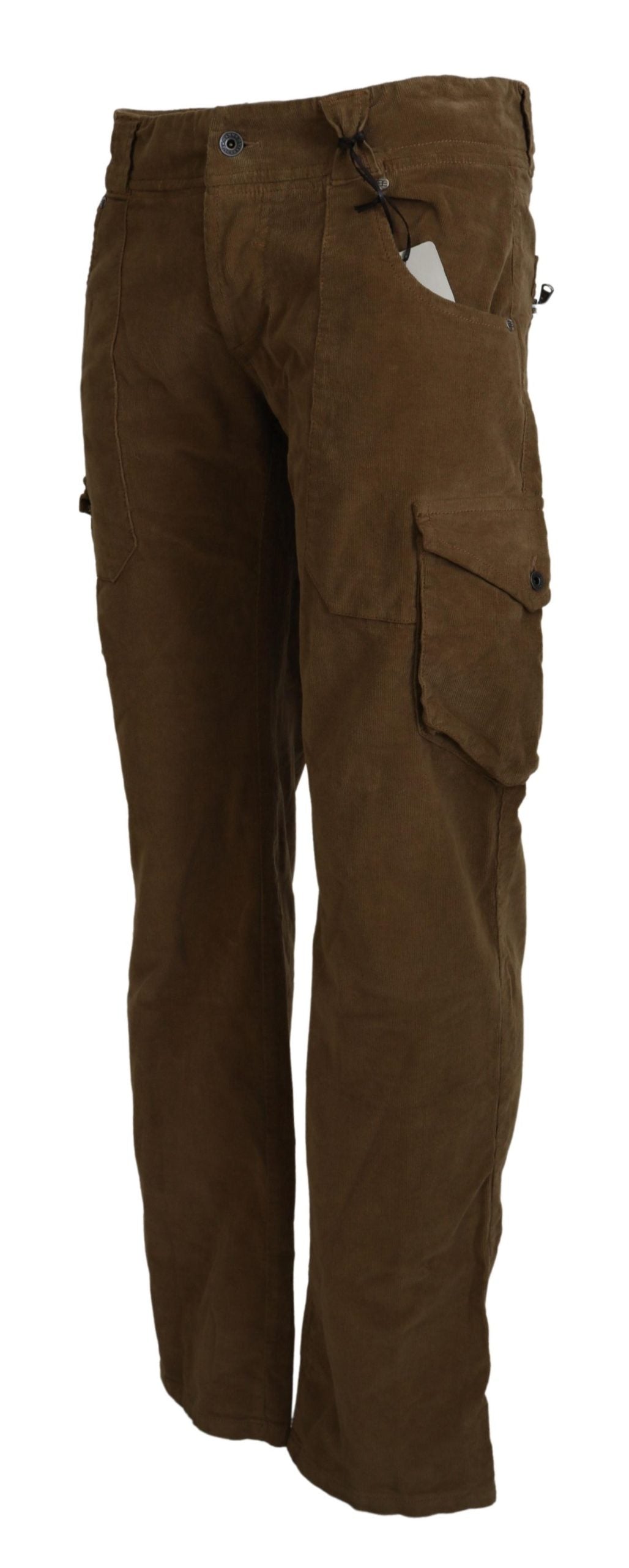 Παντελόνι Cargo Ermanno Scervino Chic Brown Corduroy