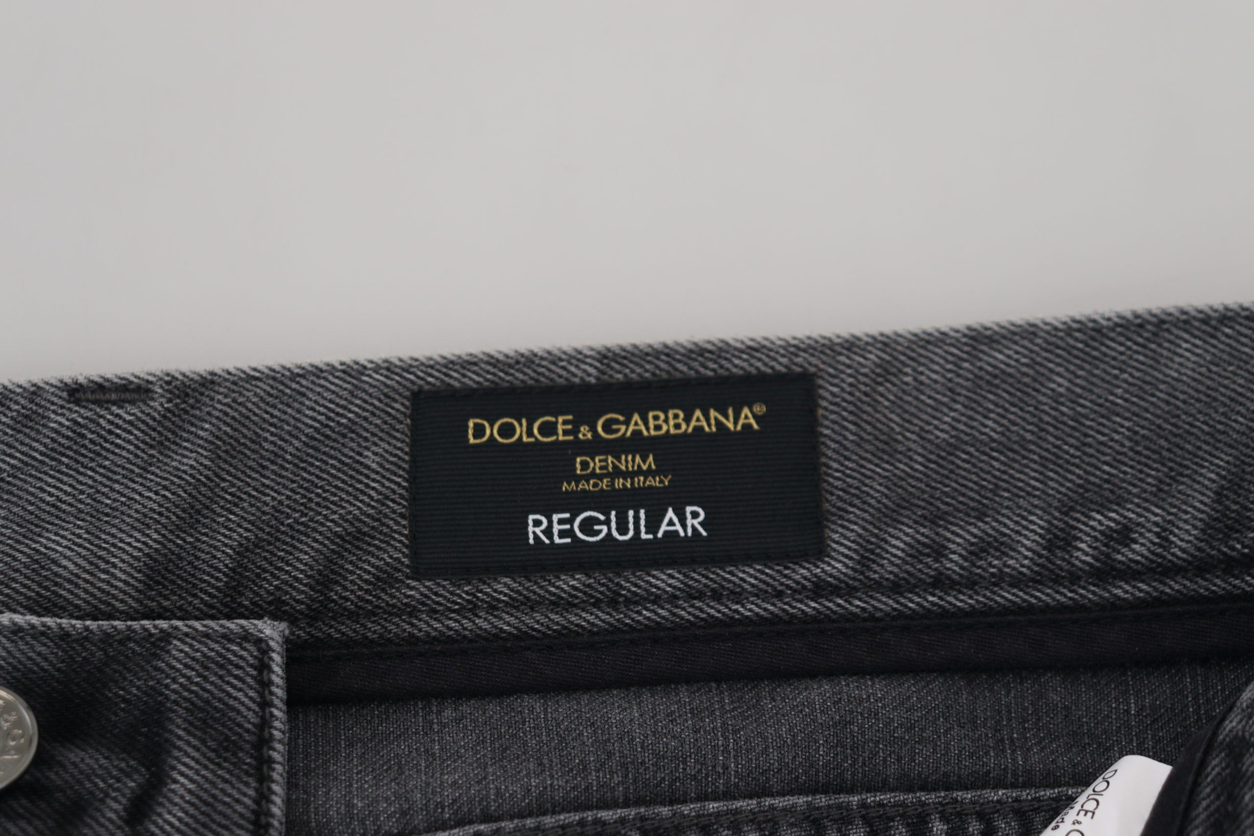 Dolce &amp; Gabbana Elegant Grey Checkered Denim Treasure