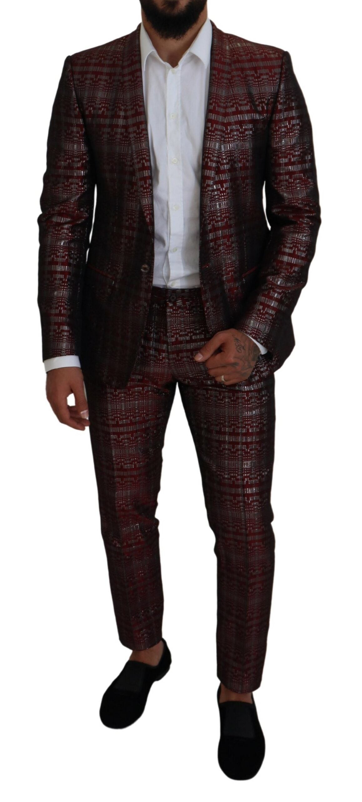 Κοστούμι δύο κομματιών Dolce &amp; Gabbana Bordeaux Fantasy Slim Fit