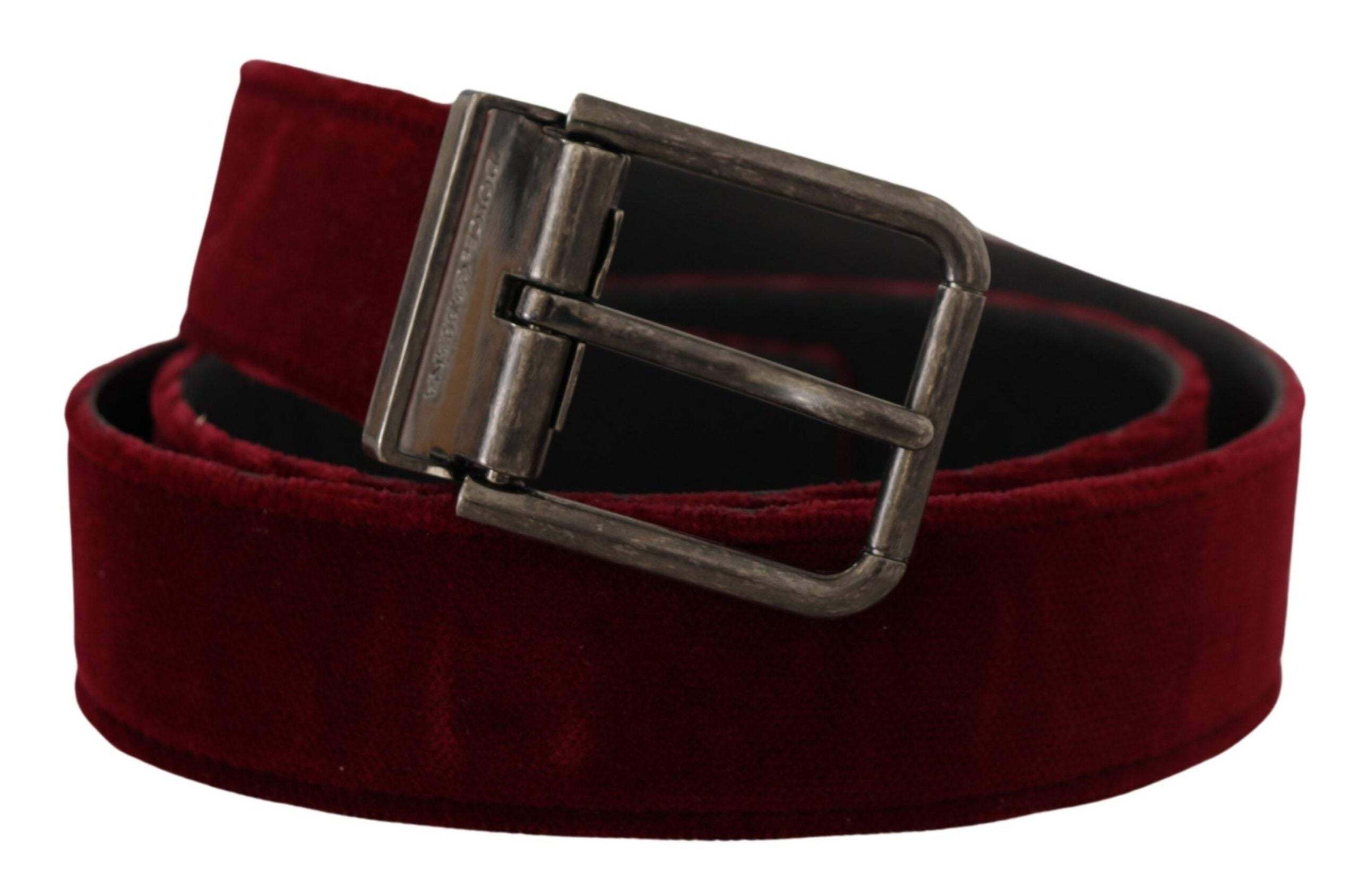 Ζώνη Dolce &amp; Gabbana Velvet Maroon Elegance Belt