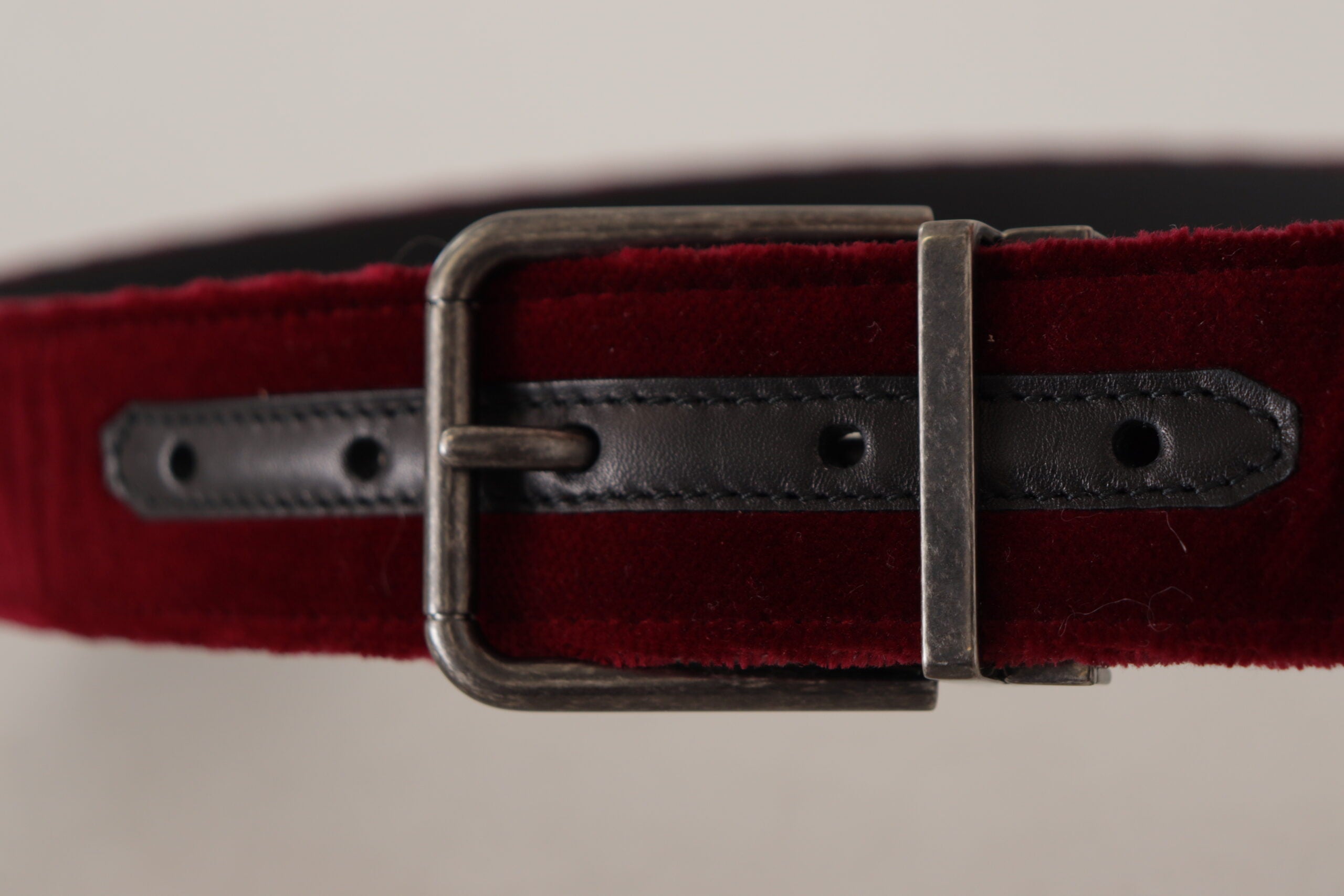 Ζώνη Dolce &amp; Gabbana Velvet Maroon Elegance Belt