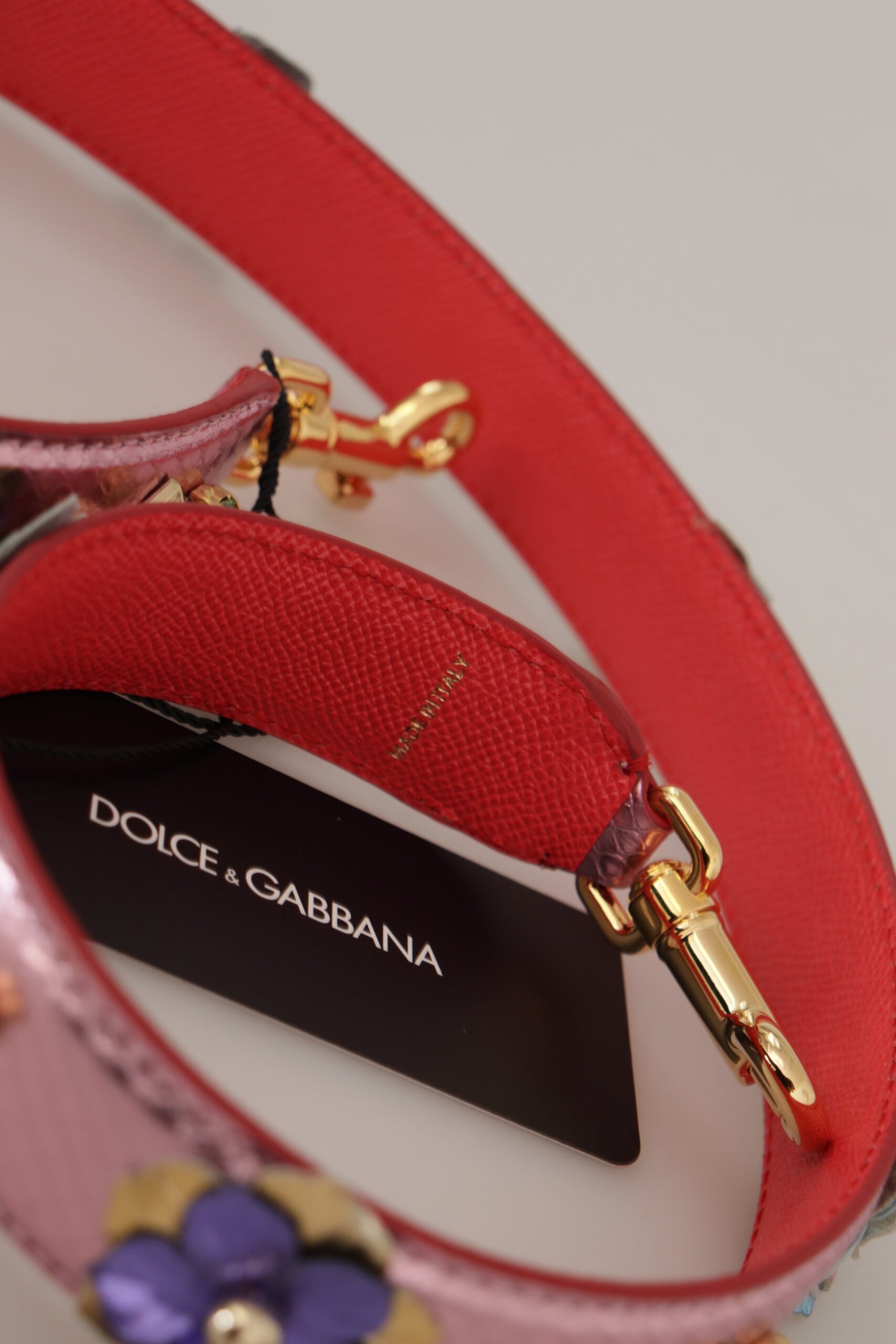 Dolce & Gabbana Κομψή Ελαφρώς Ροζ Δερμάτινη Ιμάντα Ώμου