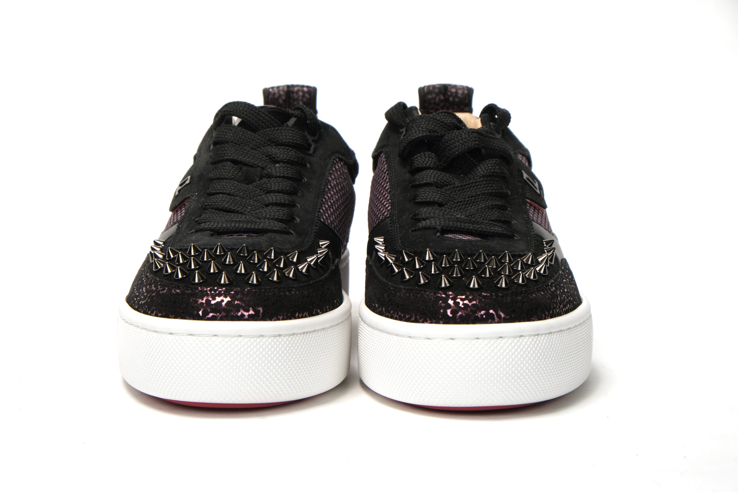 Christian Louboutin Version Black Happy Rui Spikes Flat Shoes