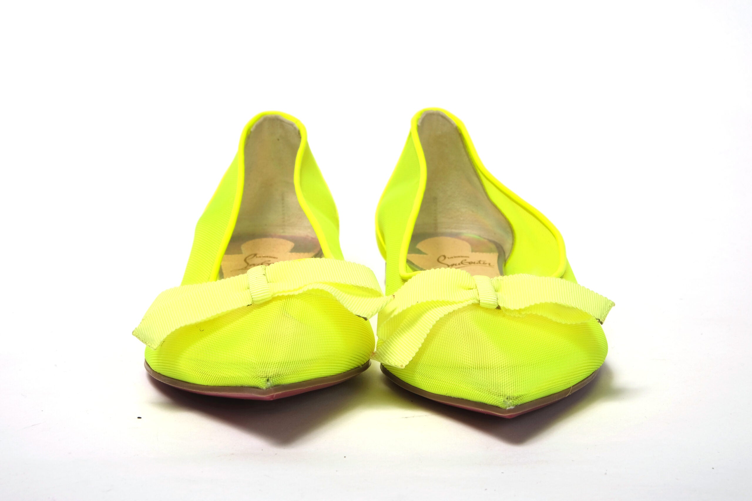 Παπούτσια Christian Louboutin Fluro Yellow Flat Point Toe