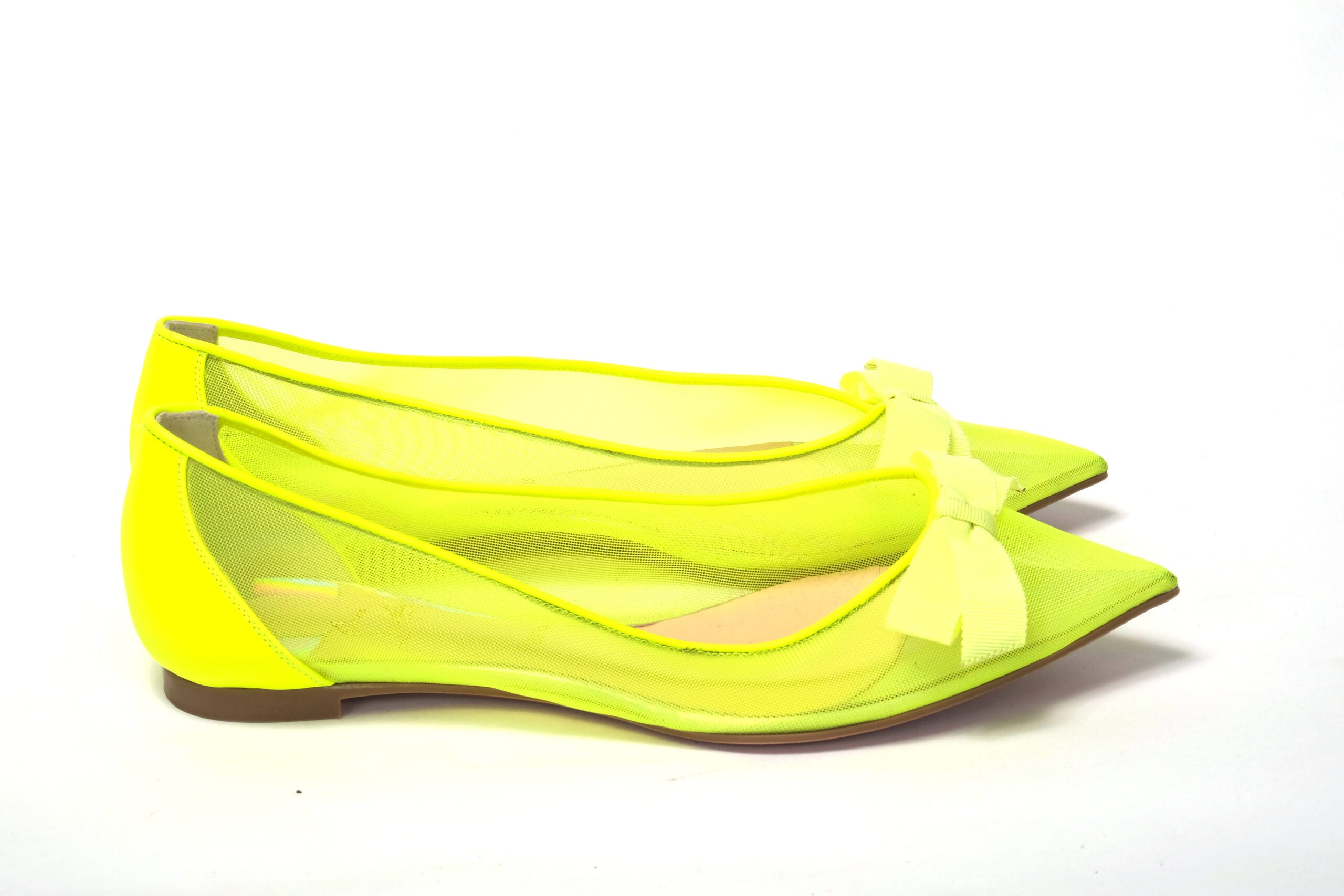 Παπούτσια Christian Louboutin Fluro Yellow Flat Point Toe