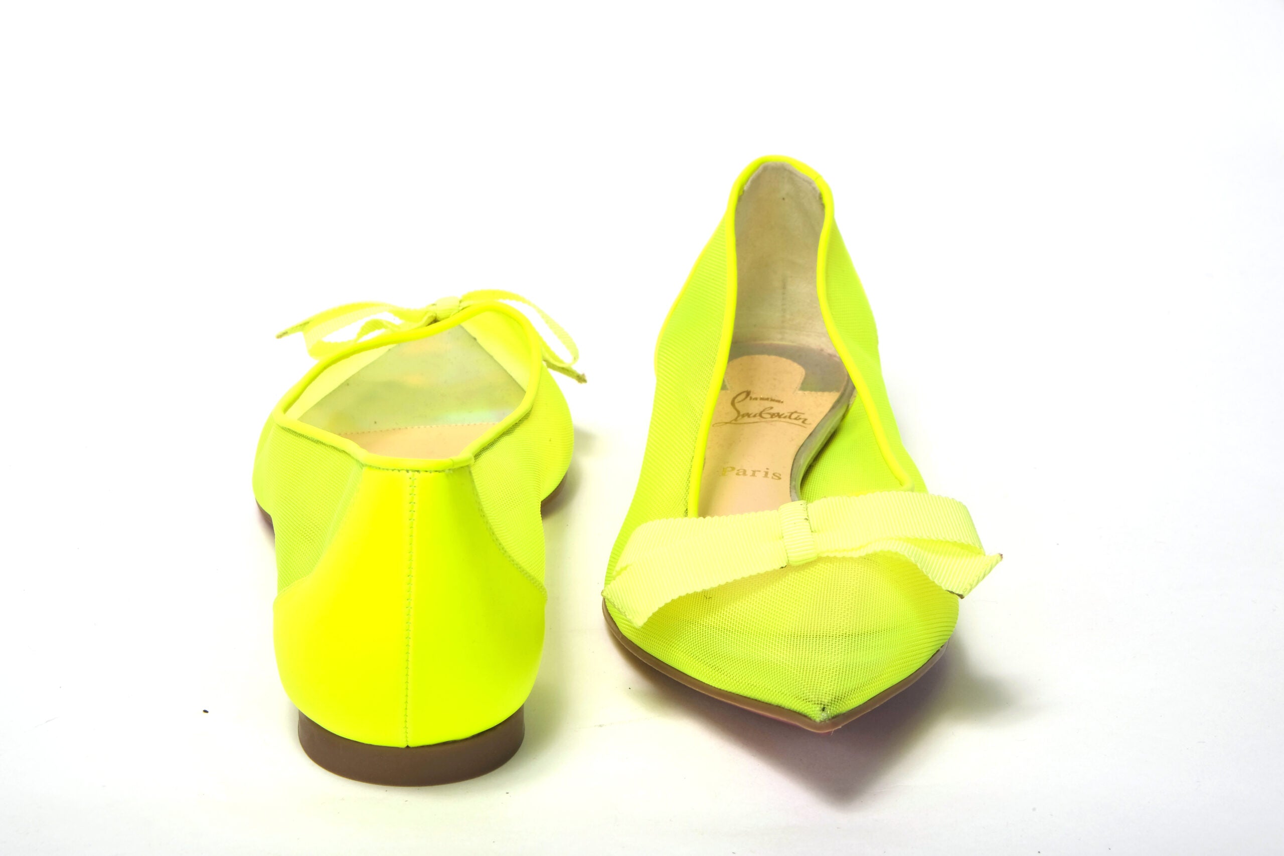 Παπούτσια Christian Louboutin Fluro Yellow Flat Point Toe