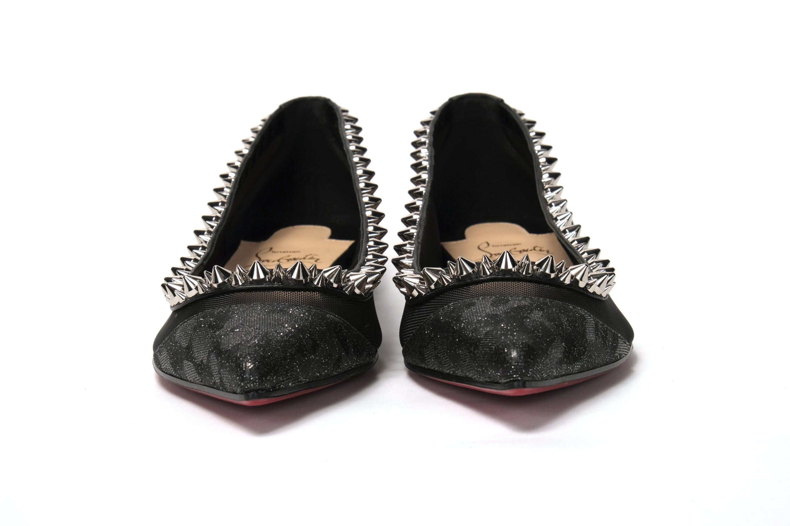 Παπούτσι Christian Louboutin μαύρο ασημί Flat Point Toe