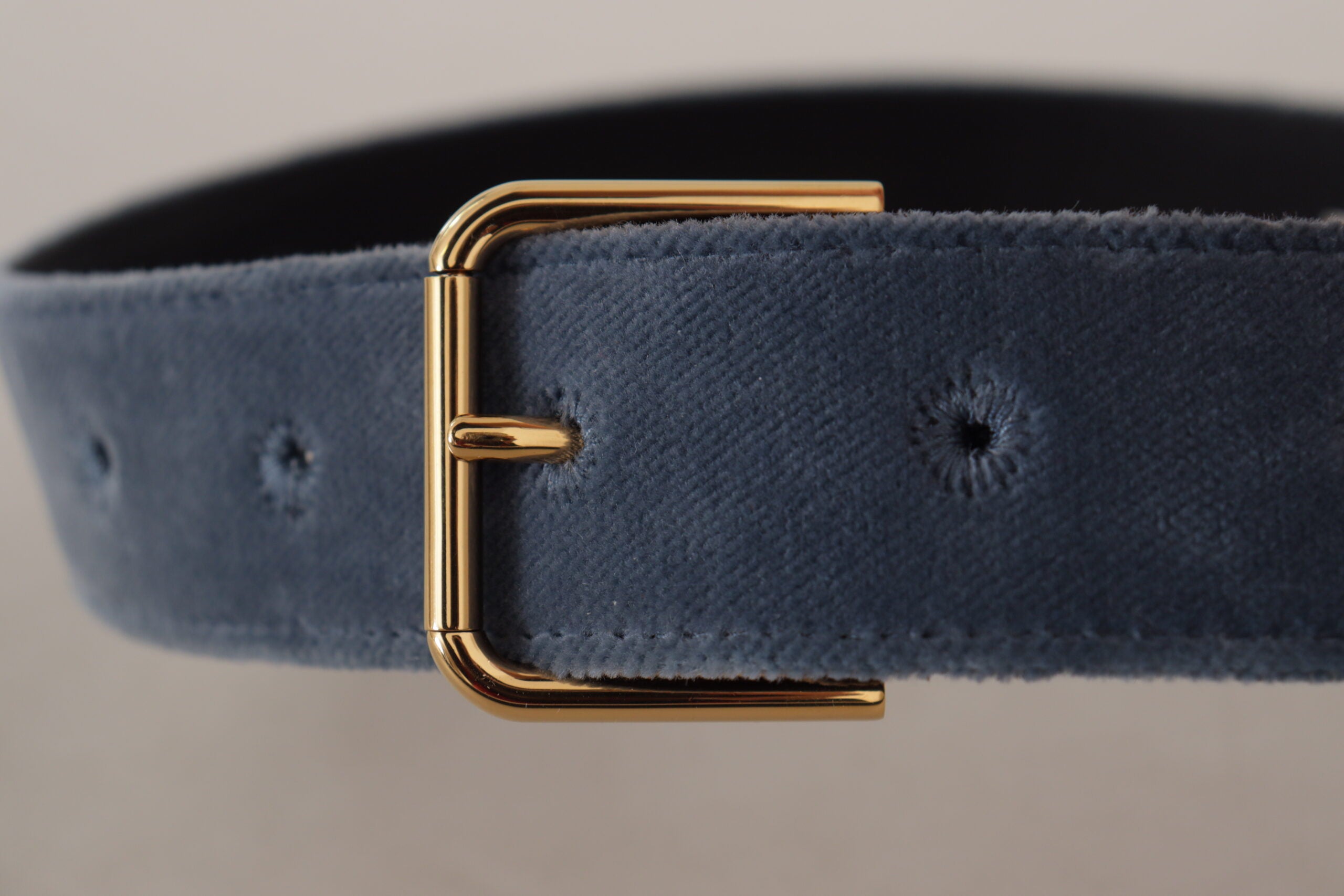 Dolce & Gabbana Elegant Navy Velvet Designer Belt