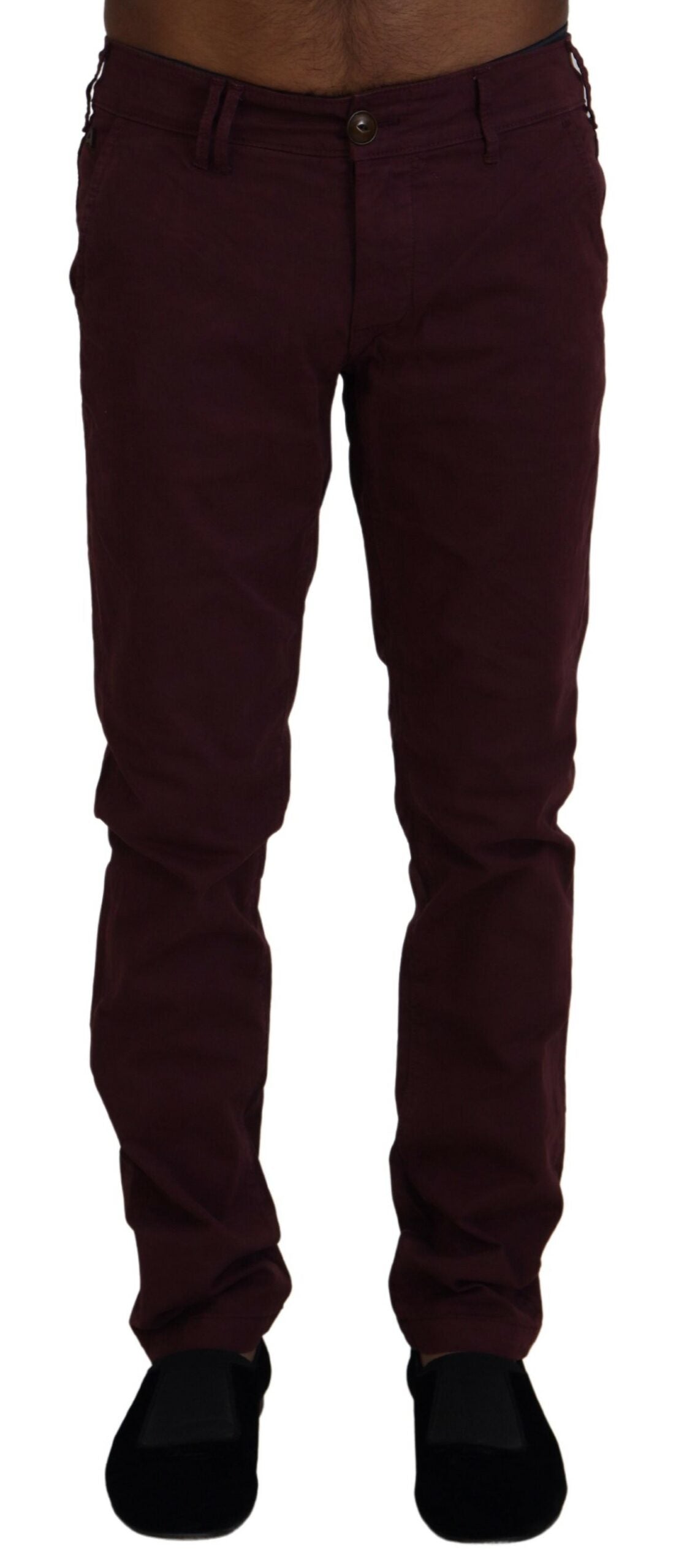 Βαμβακερό παντελόνι CYCLE Maroon Skinny Fit