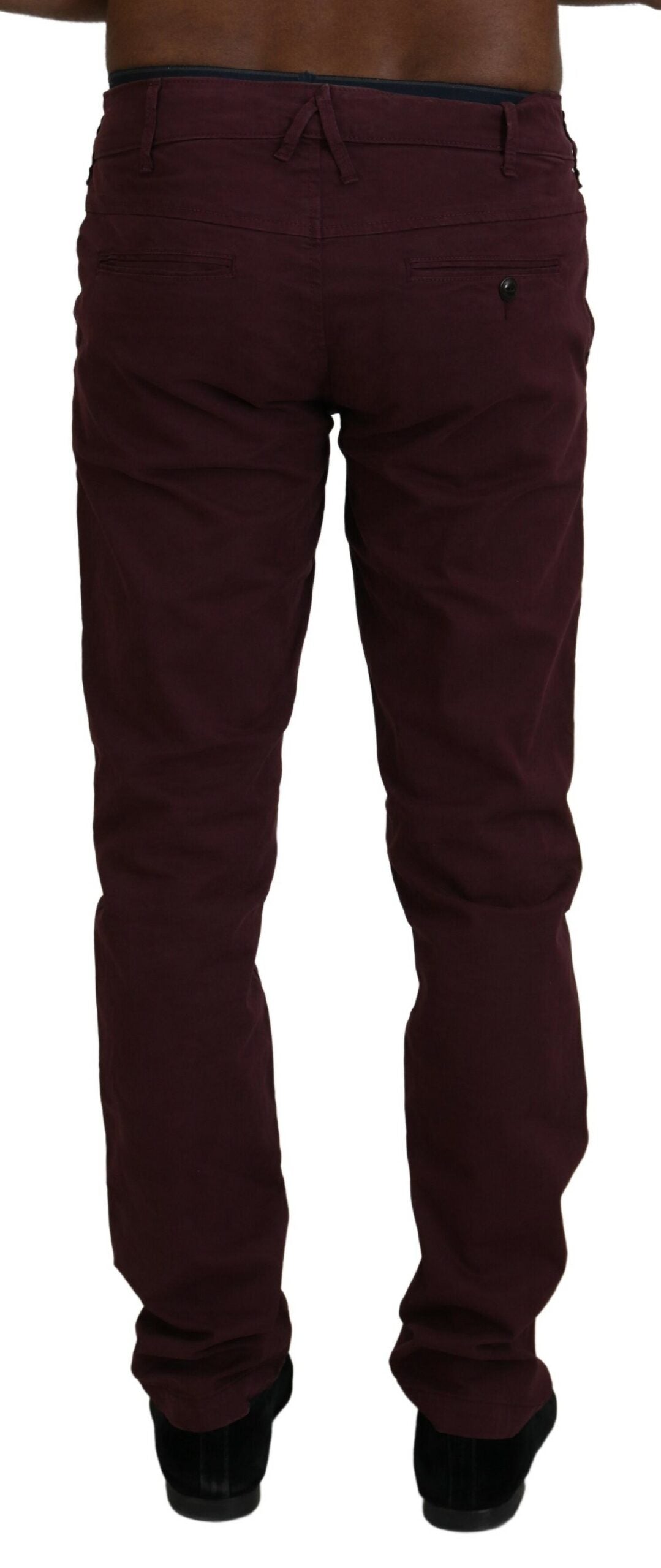 Βαμβακερό παντελόνι CYCLE Maroon Skinny Fit