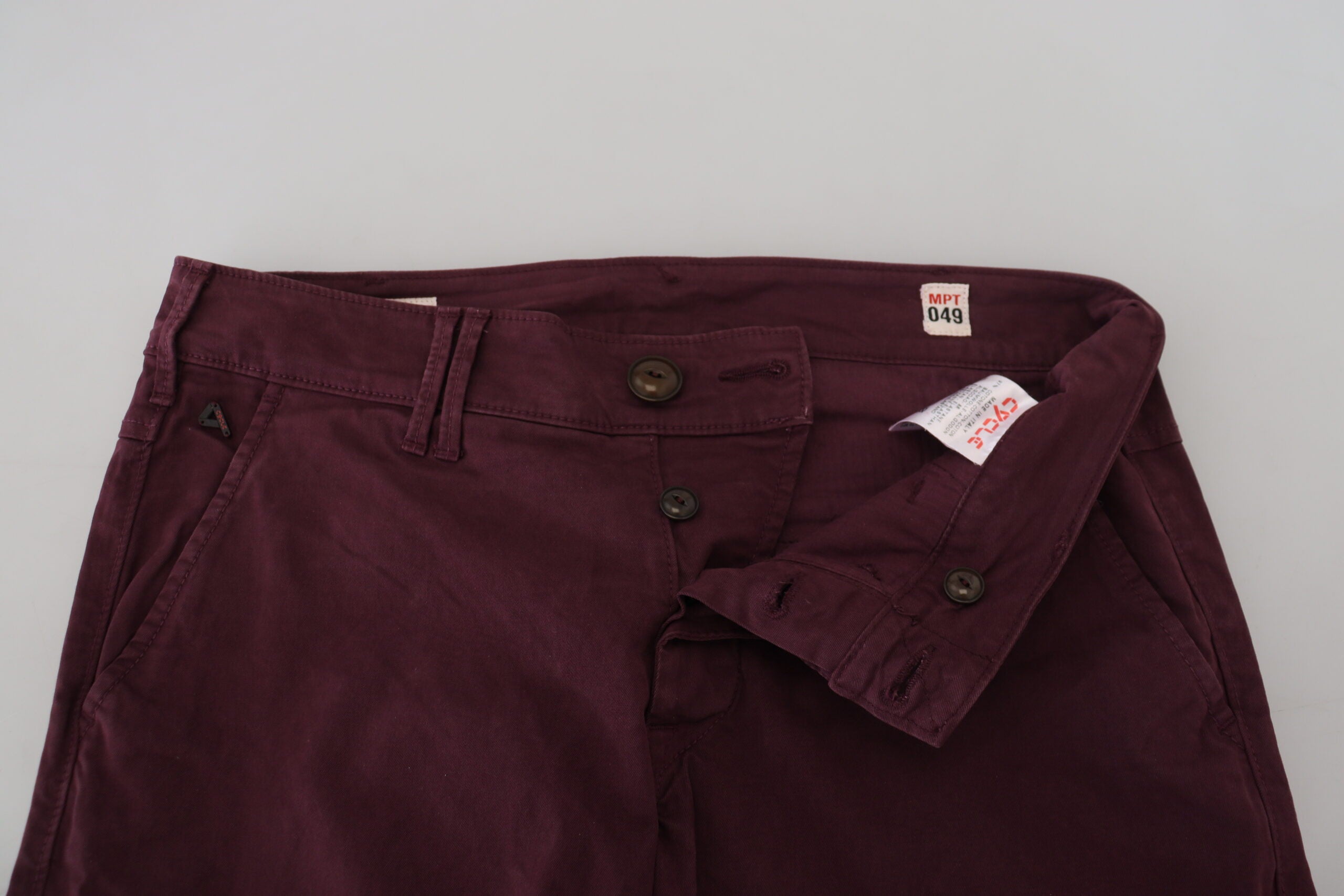 Βαμβακερό παντελόνι CYCLE Maroon Skinny Fit