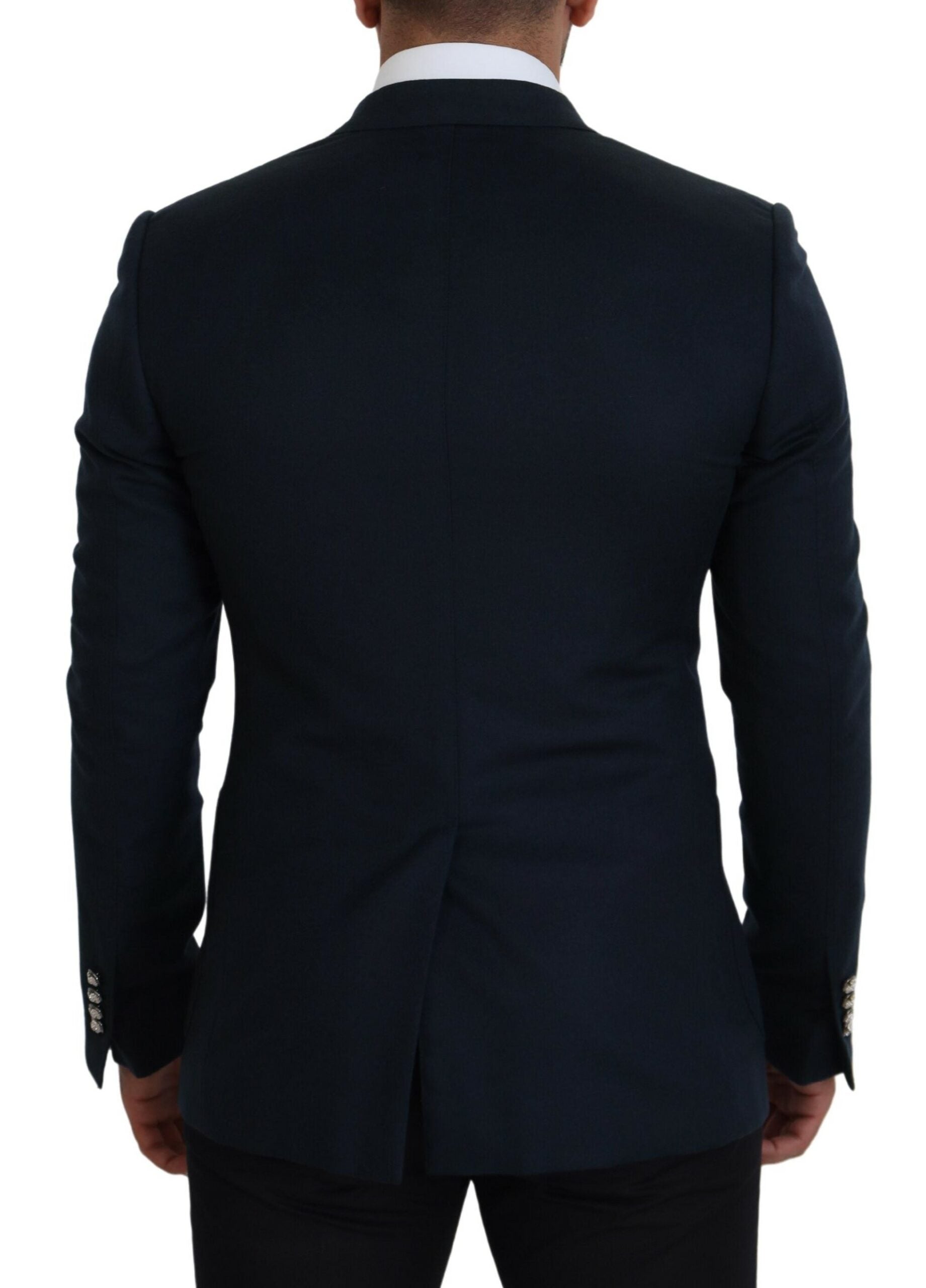 Dolce &amp; Gabbana Elegant Cashmere-Silk Blend Blue Blazer