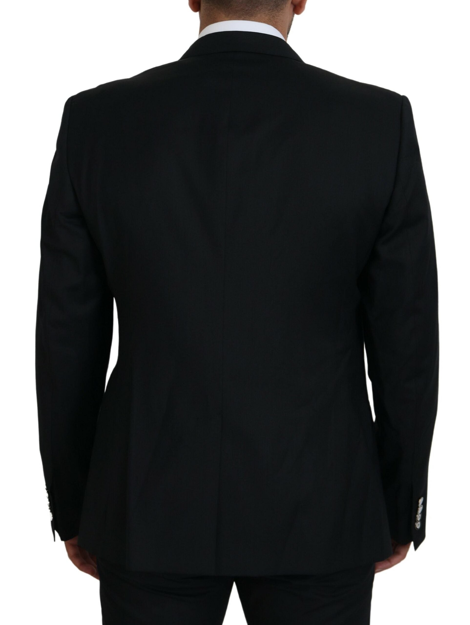 Dolce &amp; Gabbana Elegant Black Martini Wool Blazer