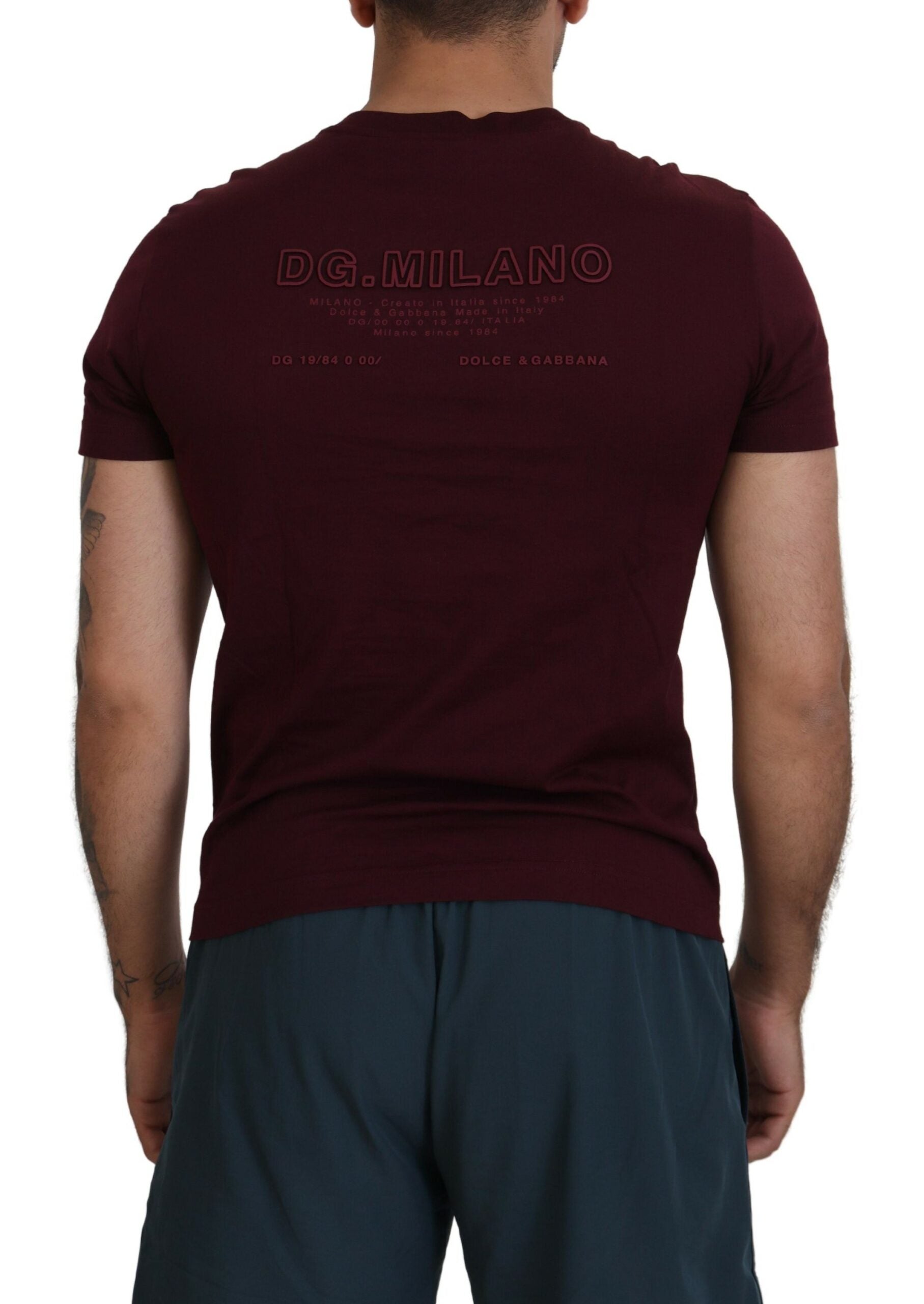 Dolce &amp; Gabbana Elegant Maroon Crew Neck Casual Tee