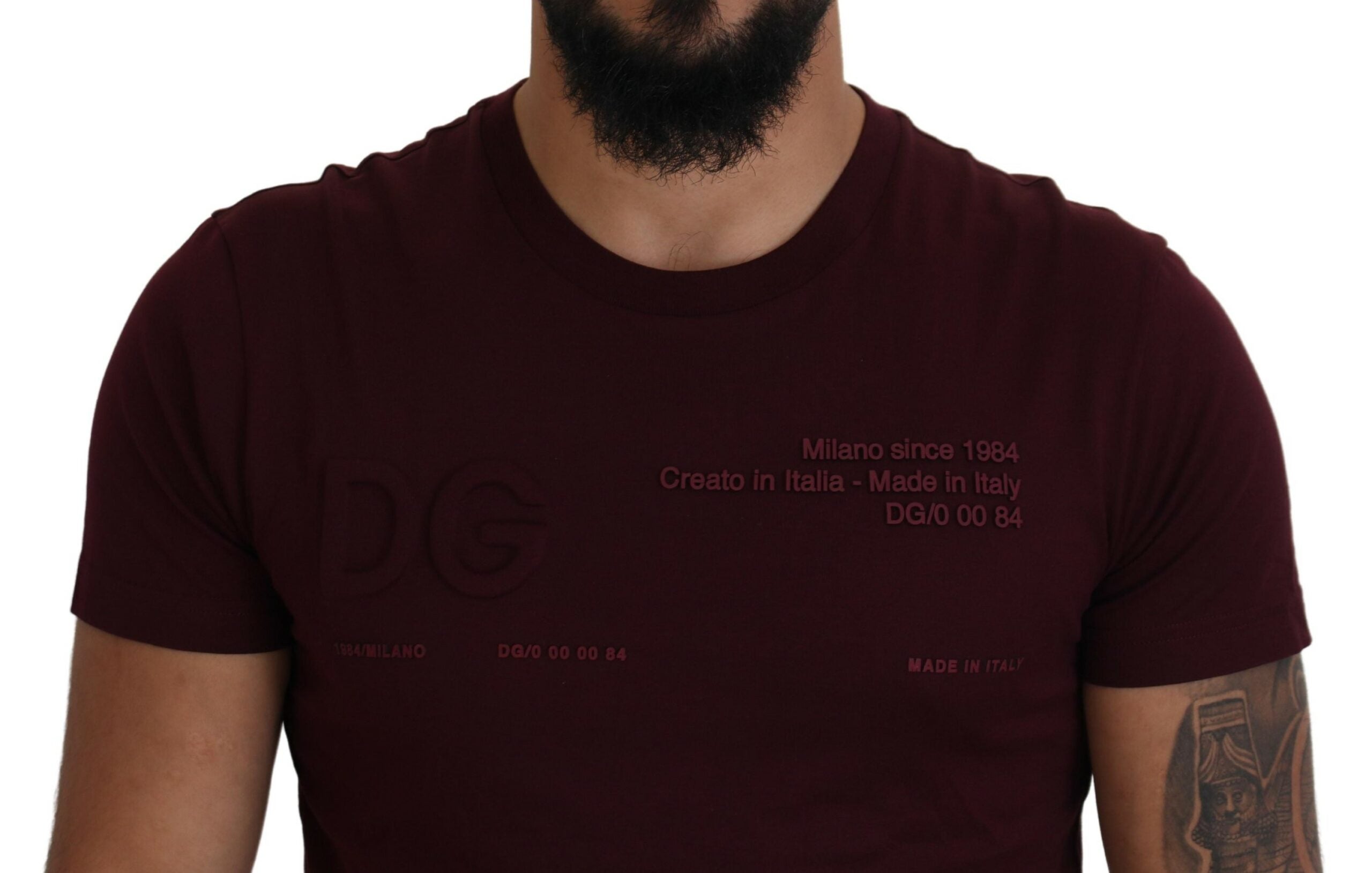 Dolce &amp; Gabbana Elegant Maroon Crew Neck Casual Tee