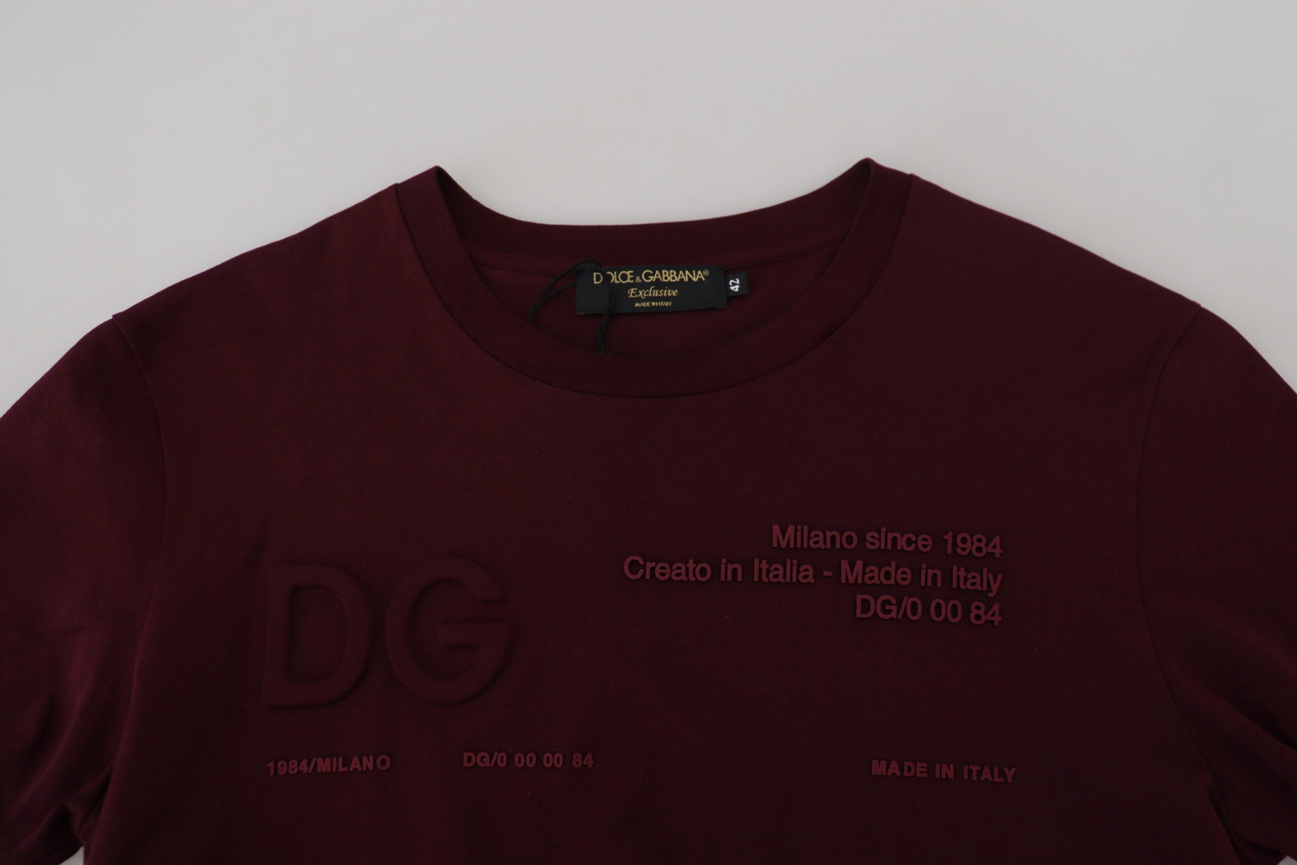 Dolce &amp; Gabbana Elegant Maroon Crew Neck Casual Tee