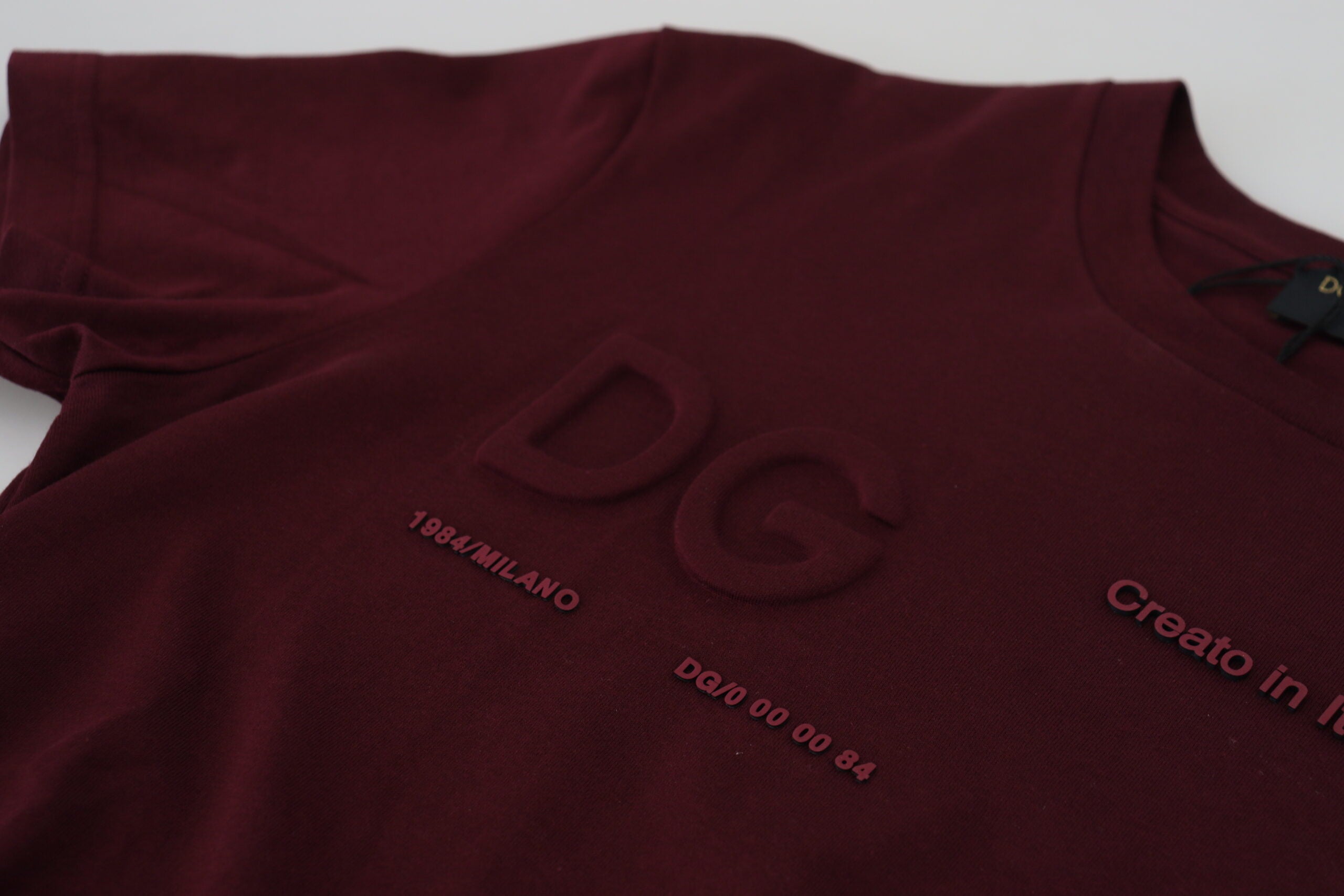 Dolce &amp; Gabbana Elegant Maroon Crew Neck Casual Tee