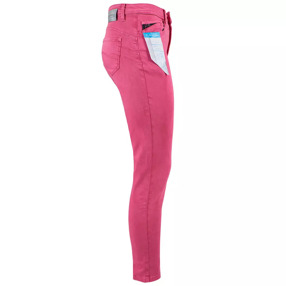 Yes Zee Chic Fuchsia Skinny Jeans με Mini Slits