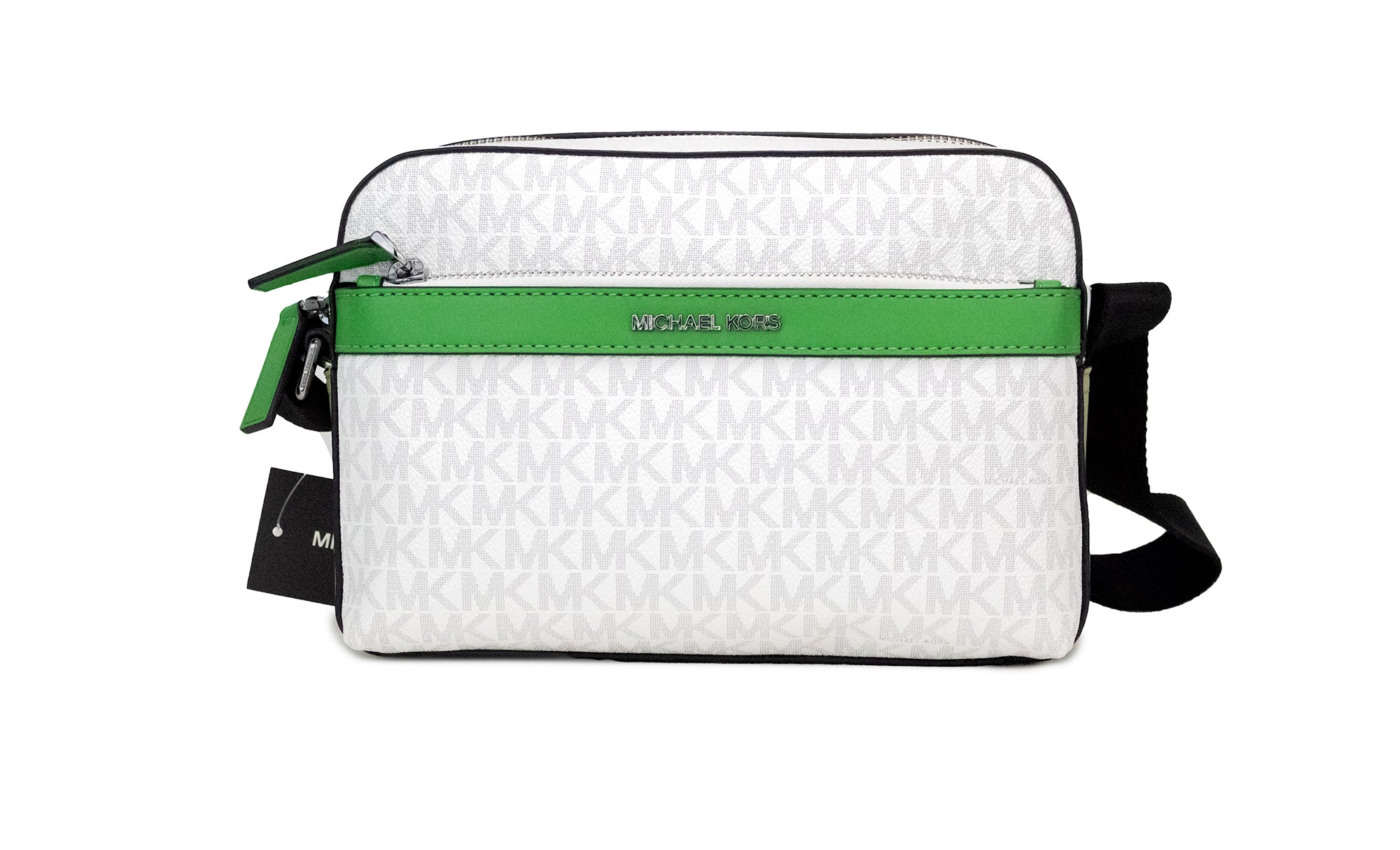 Michael Kors Cooper Small Bright White Palm Signature PVC Utility Crossbody τσάντα