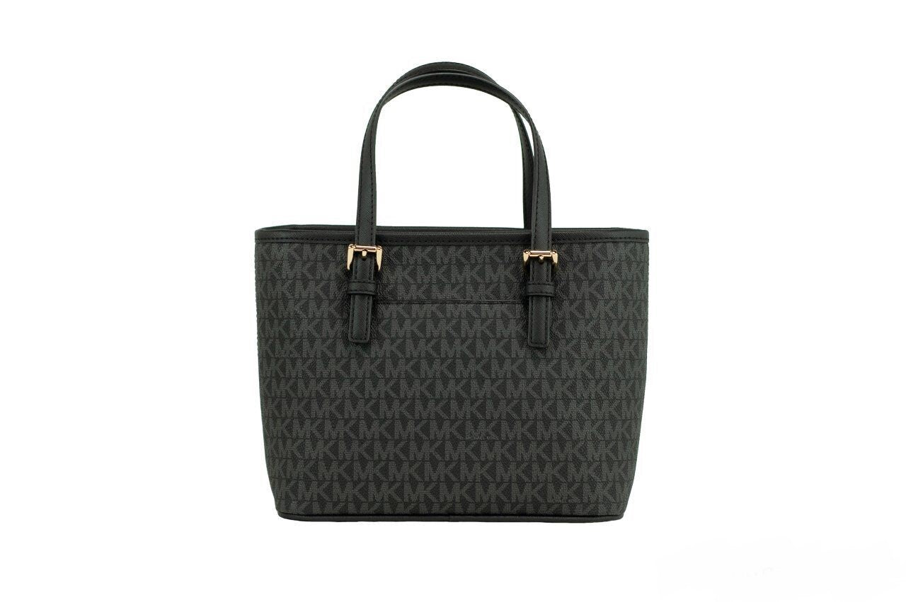 Michael Kors Jet Set Black Signature XS Carryall Top Zip Tote Τσαντάκι