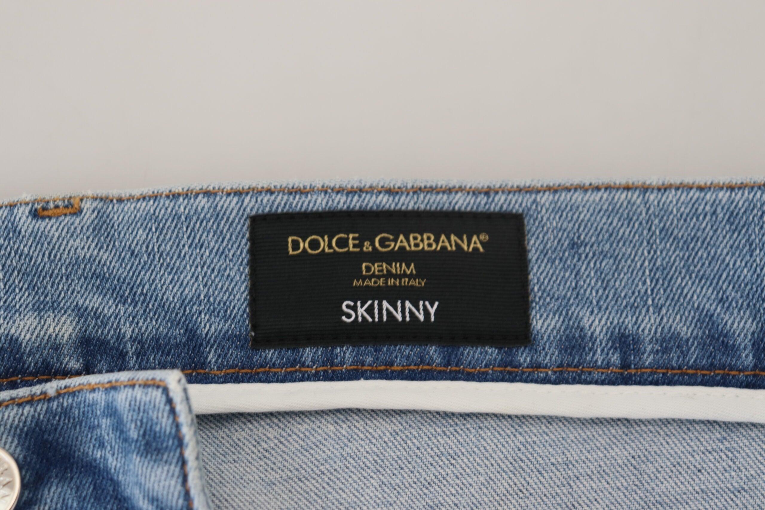 Κομψό τζιν παντελόνι Dolce &amp; Gabbana με λεπτή εφαρμογή, ανοιχτό μπλε